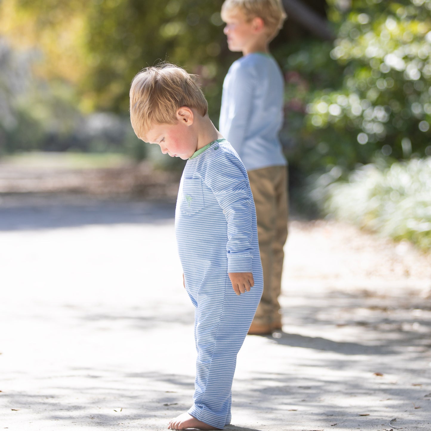 Cornflower Blue Shirt Romper boys Matching matching outfits