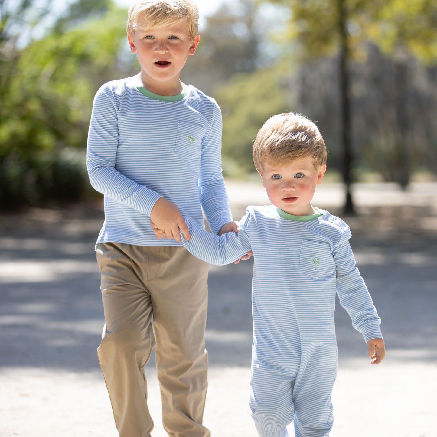 Cornflower Blue Shirt Romper boys Matching matching outfits