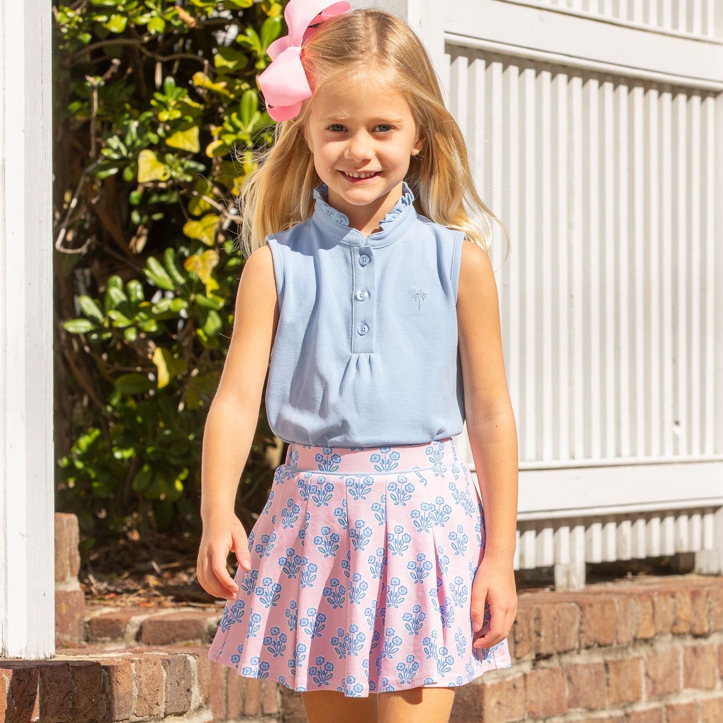Cotton Candy Blooms Pique Knit Skort