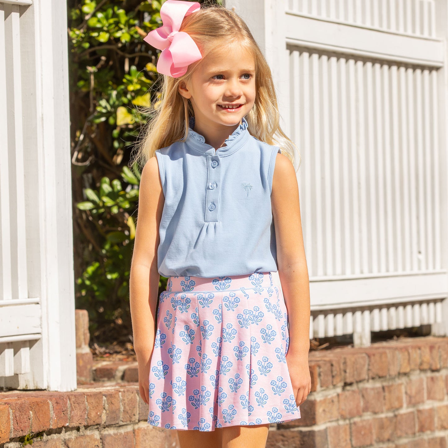 Cotton Candy Blooms Pique Knit Skort
