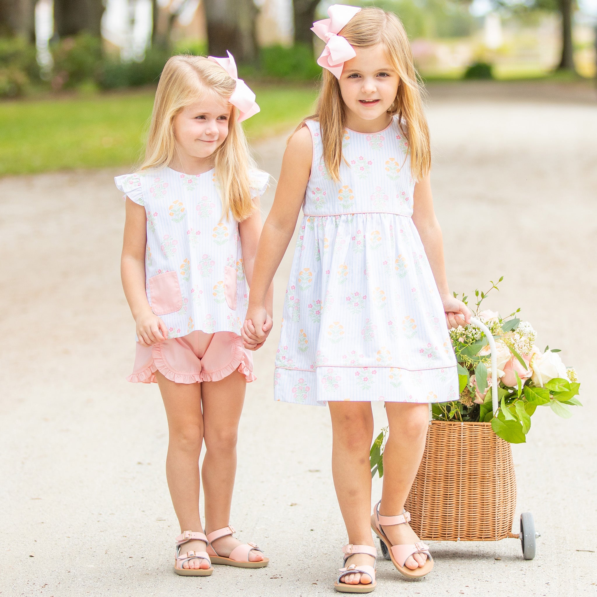 Girls Easter Bouquet Bow Dress Shrimp and Grits Kids