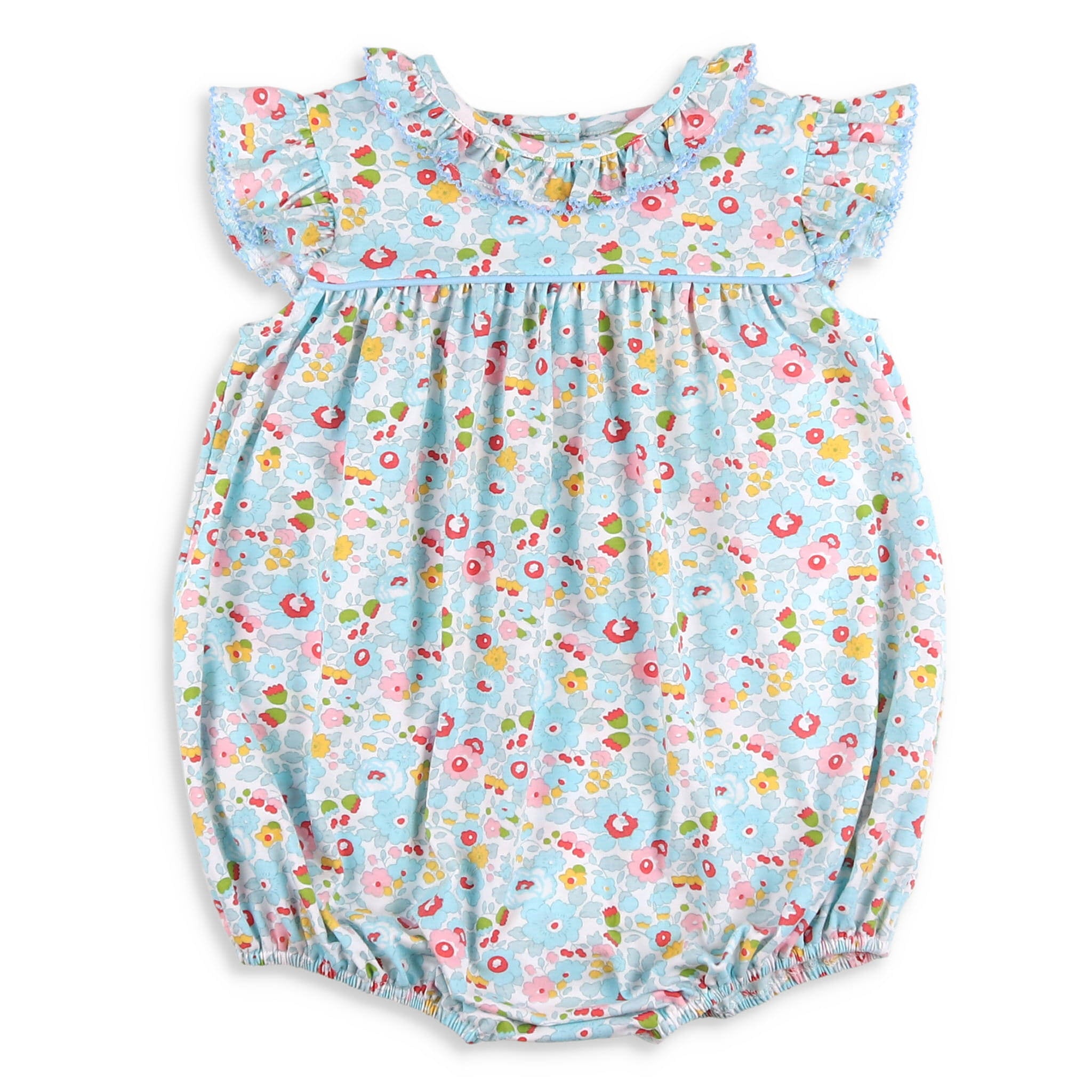 Girls Elearnor Floral Ruffle Bubble - Shrimp and Grits Kids