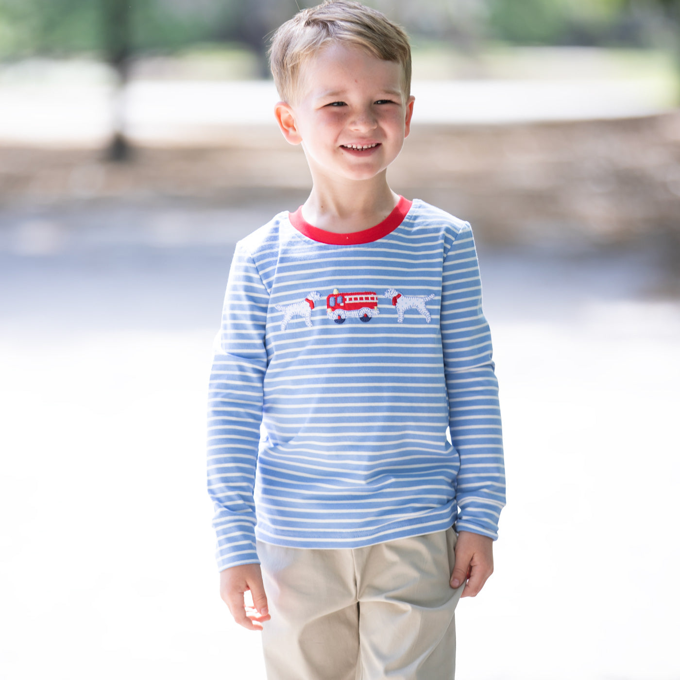 Fire Truck Dalmation Shirt boys