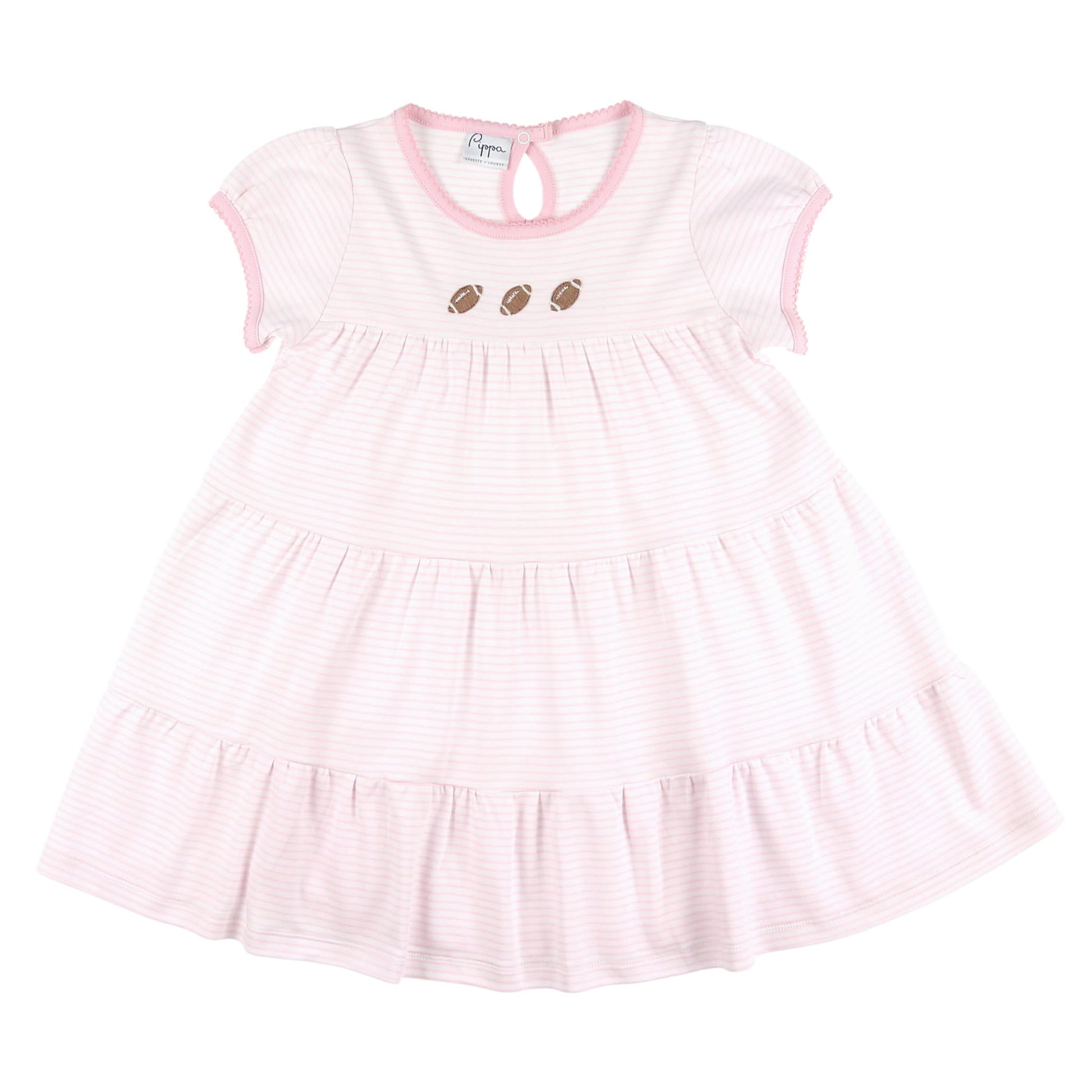 Girls Pima Dress Footballs Shrimp and Grits Kids