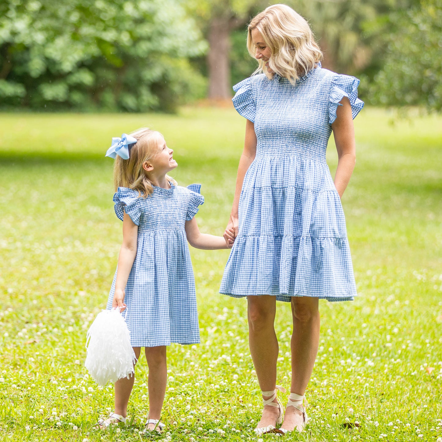 Gameday Girls Dress - Blue Check