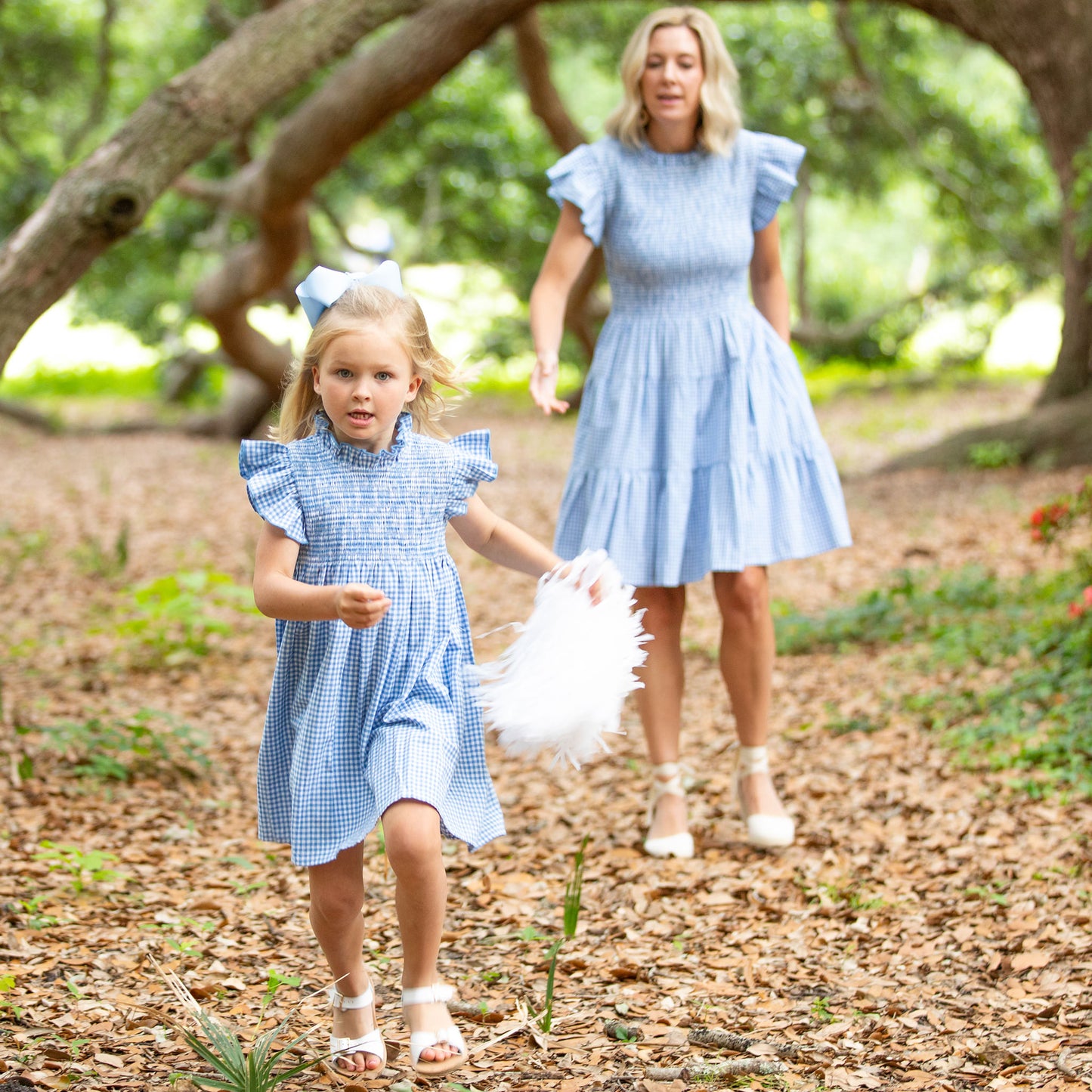 Gameday Girls Dress - Blue Check