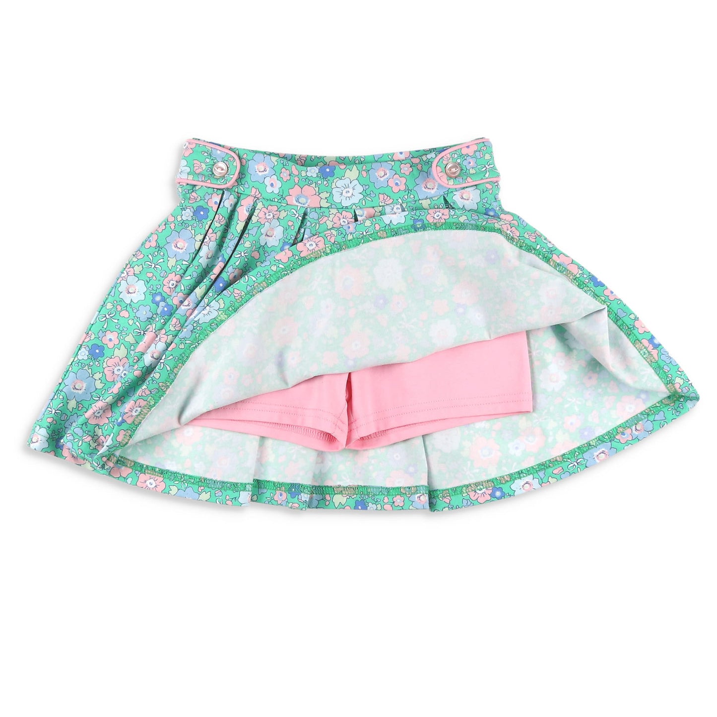 Girls Pleated Skort - Garden Green