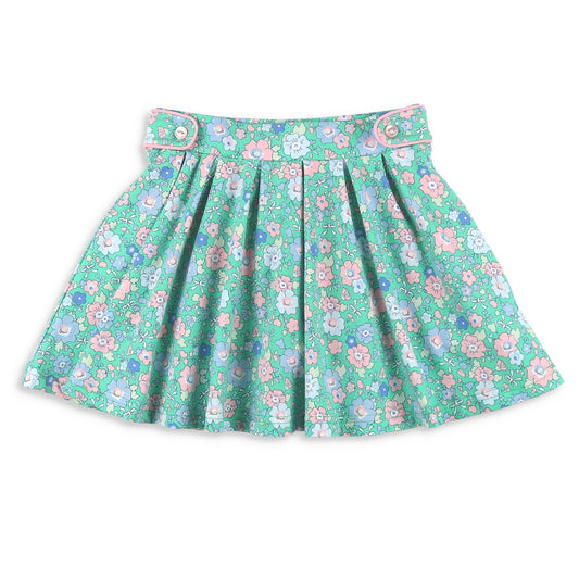 Girls Pleated Skort - Garden Green