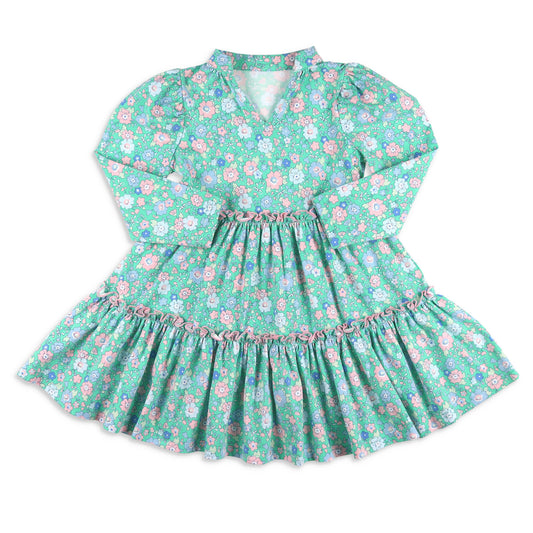 Girls Twirl Dress - Garden Green
