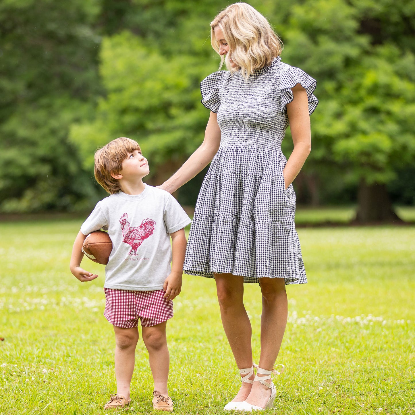 Boys Gameday Check Shrimp Shorts - Garnet