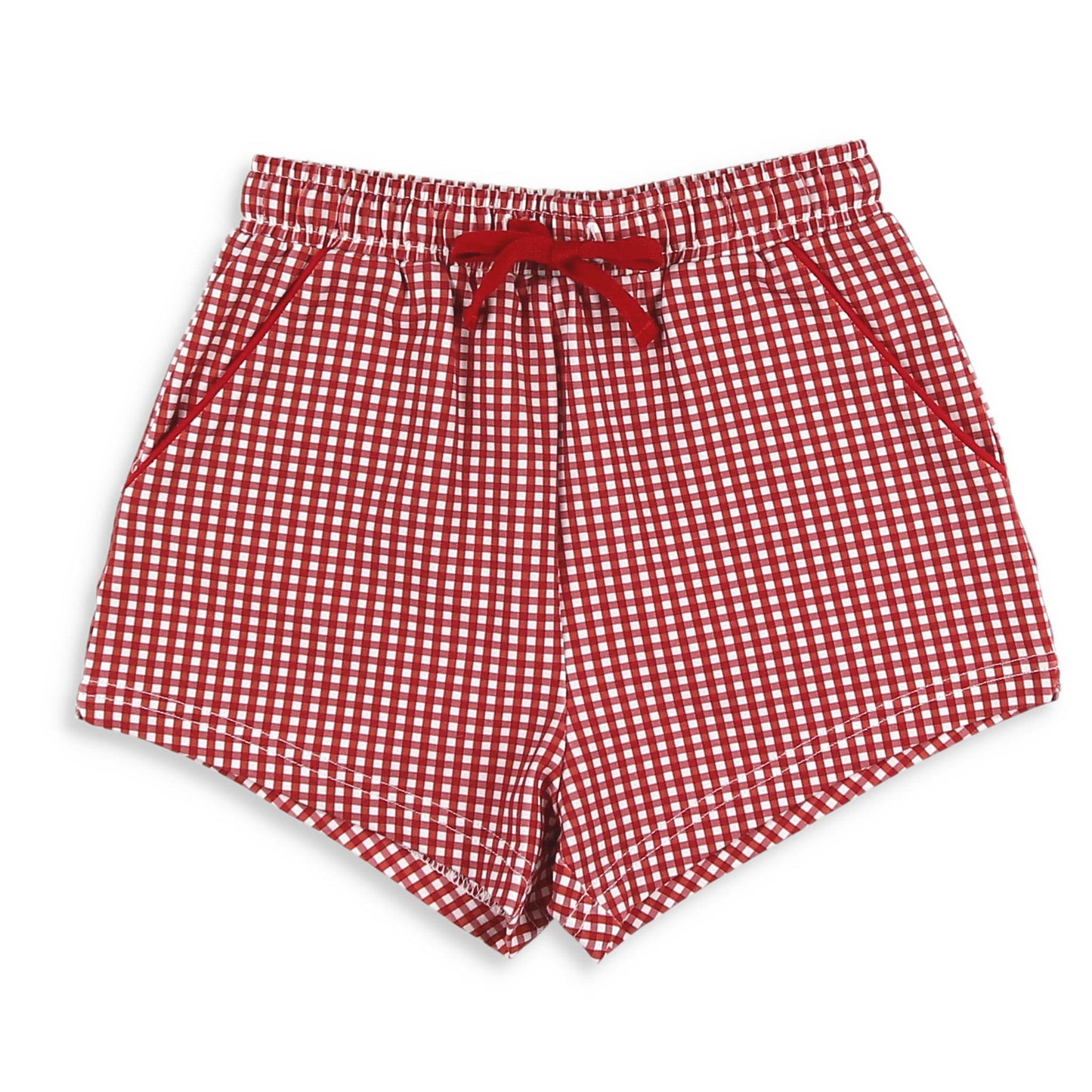 Boys Gameday Check Shrimp Shorts - Garnet