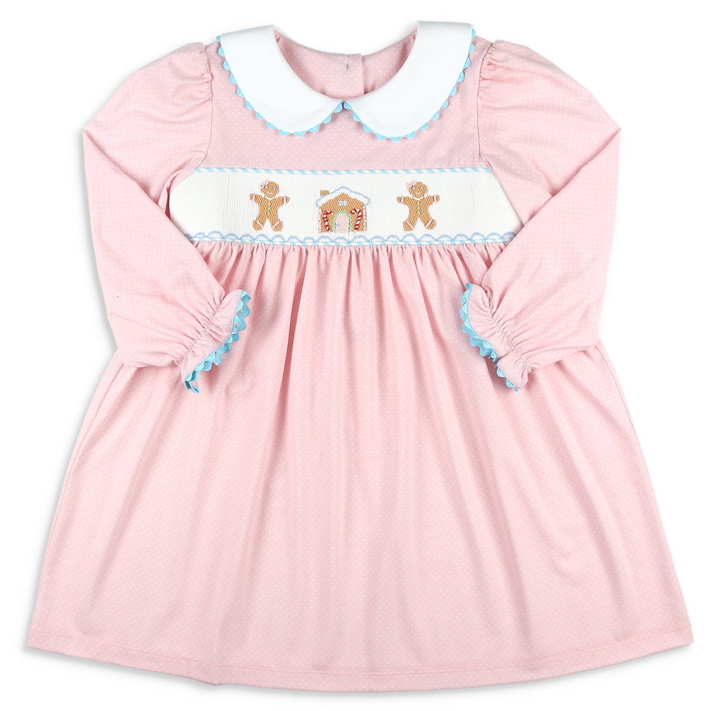 Girls Smocked Dress - Gingerbread