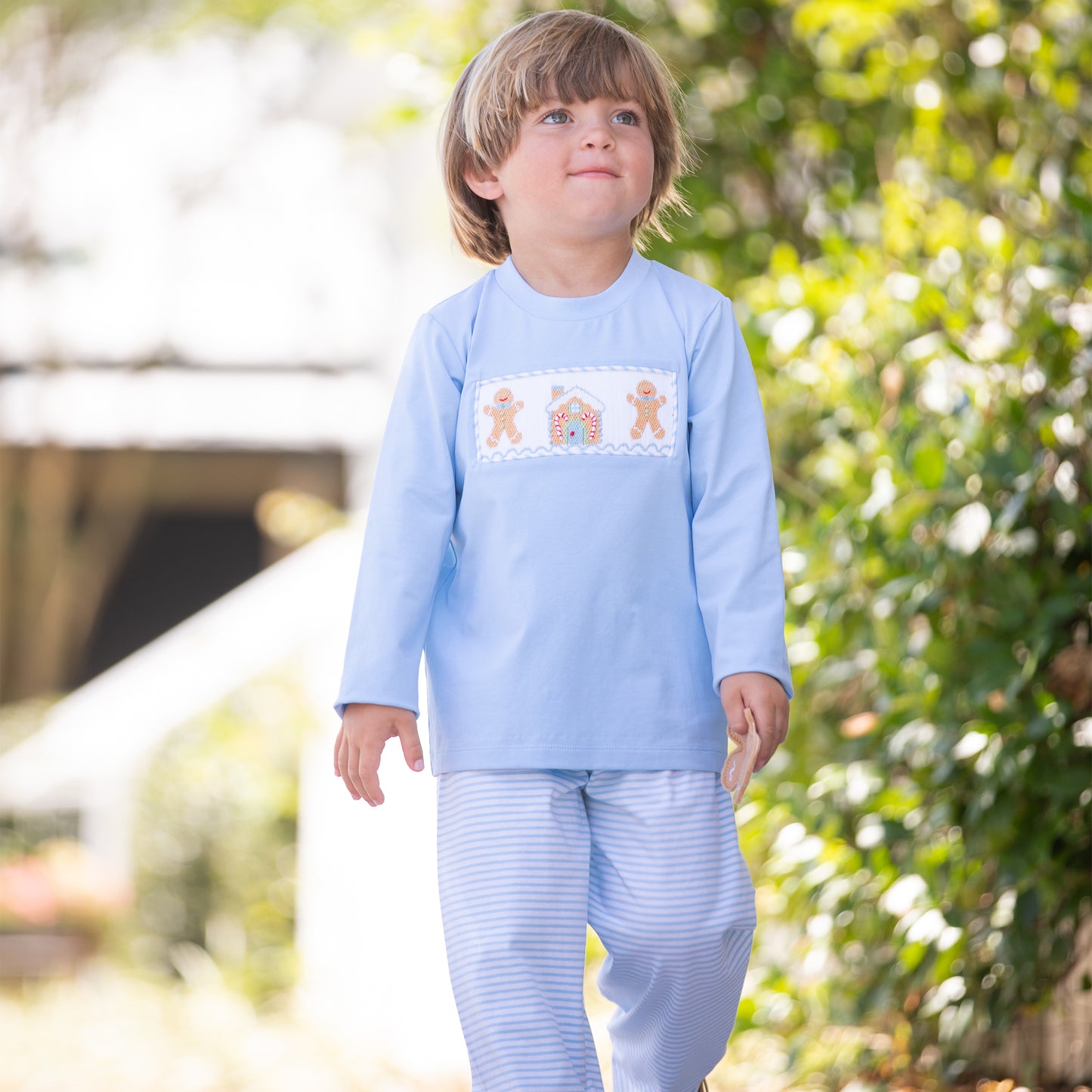 Boys Smocked Set - Gingerbread
