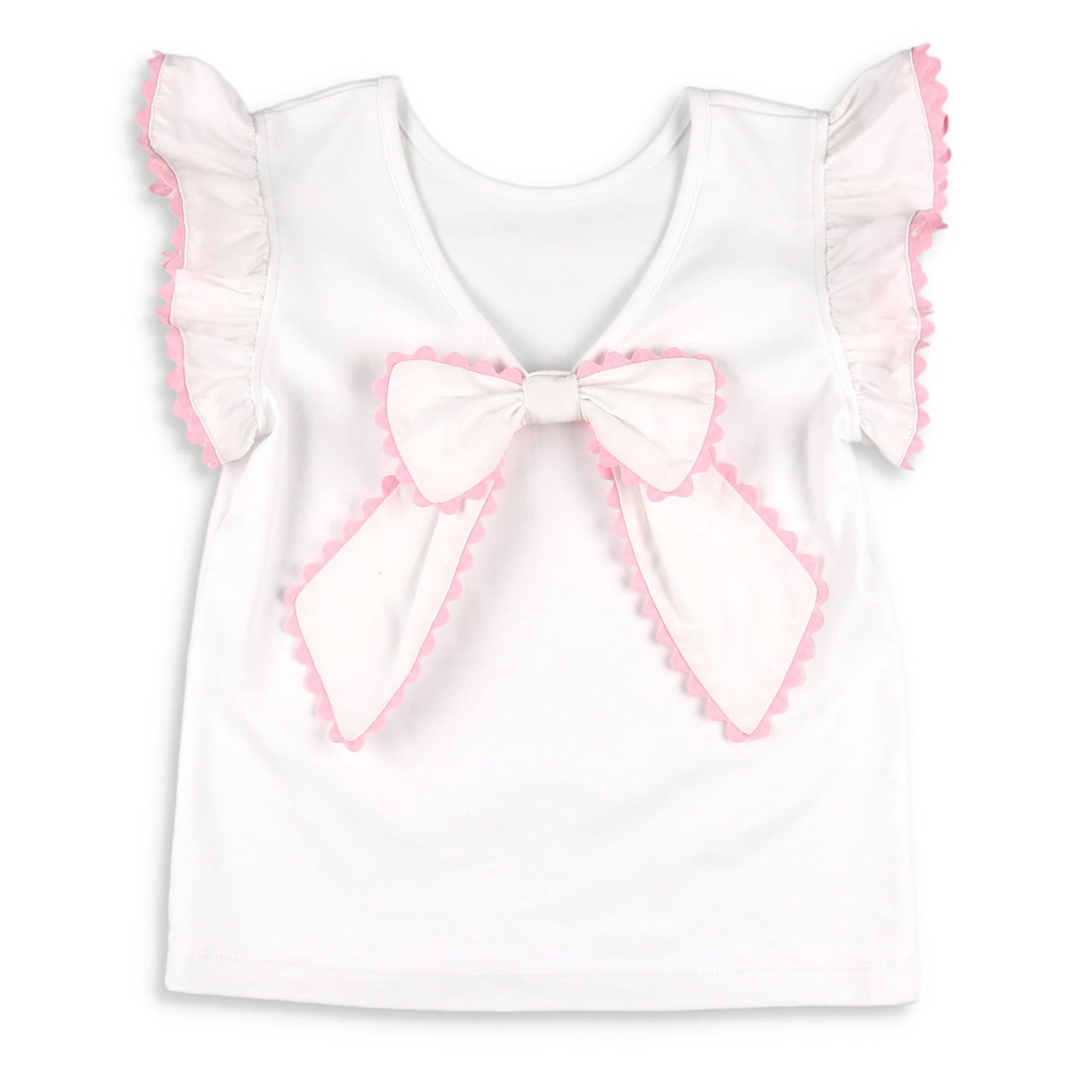 Girls Bow Back Ruffle Top