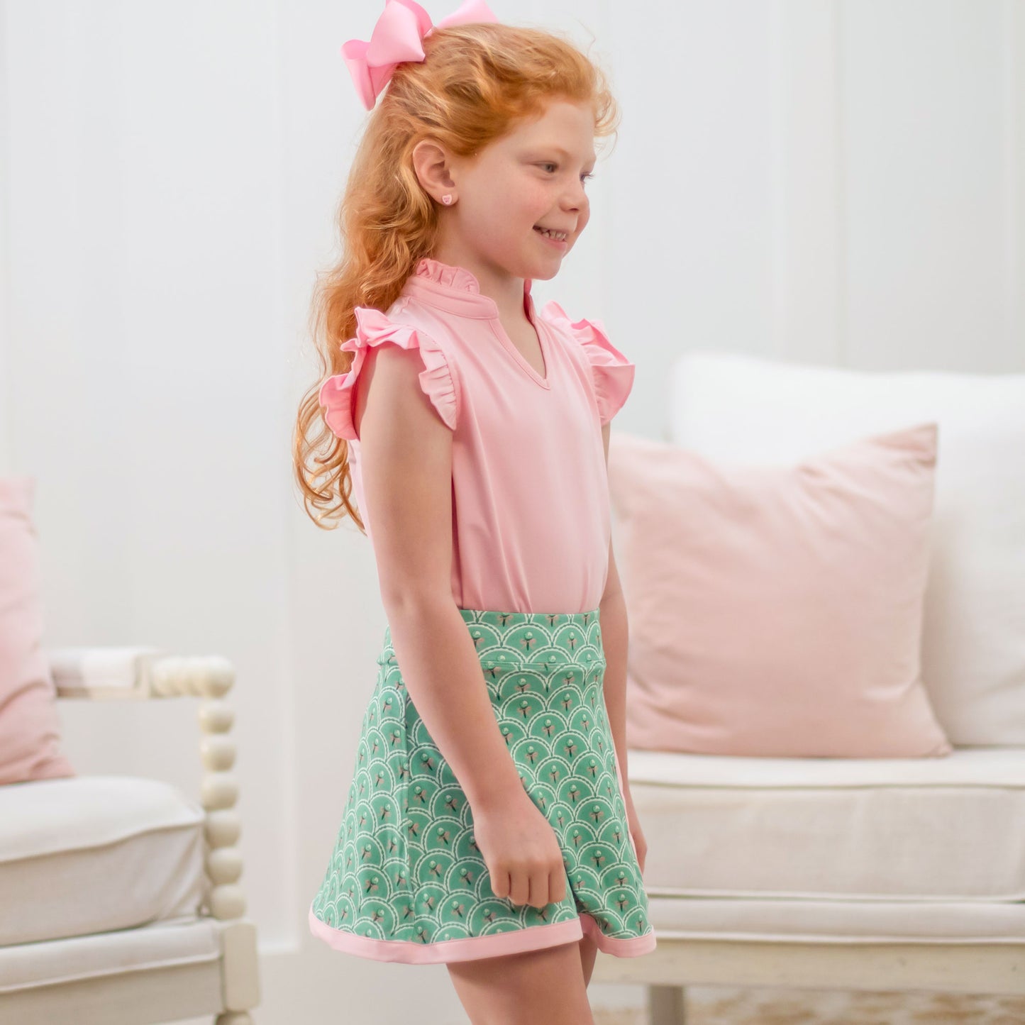 Pink Petal Ruffle Neck Top