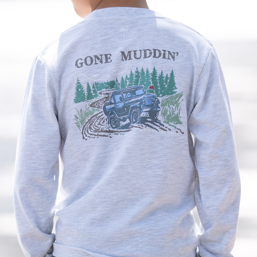 Close-up of Gone Muddin Graphic Tee Back Close