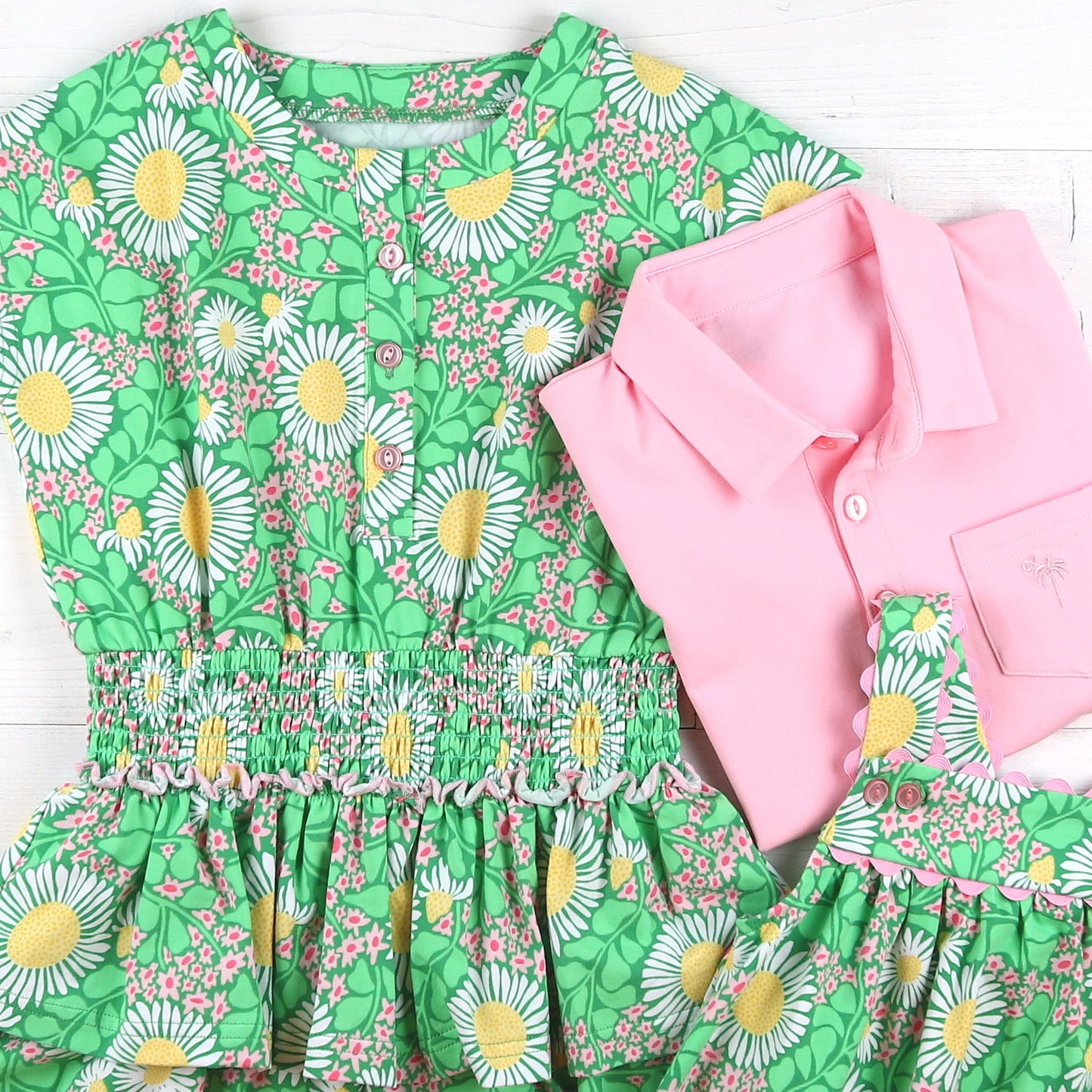 Green Meadow Smocked Waist Dress