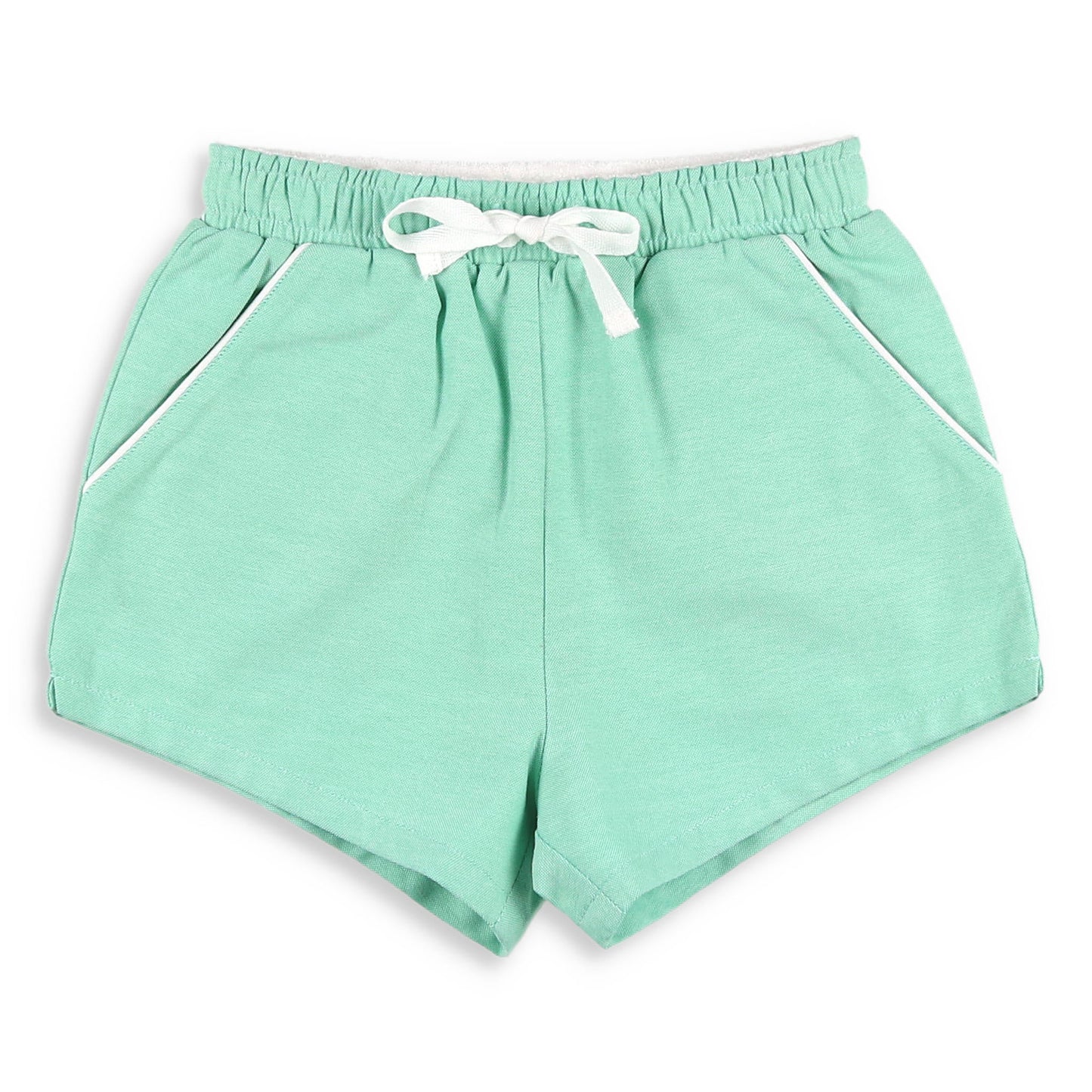 Boys Shrimp Shorts - Green Oxford