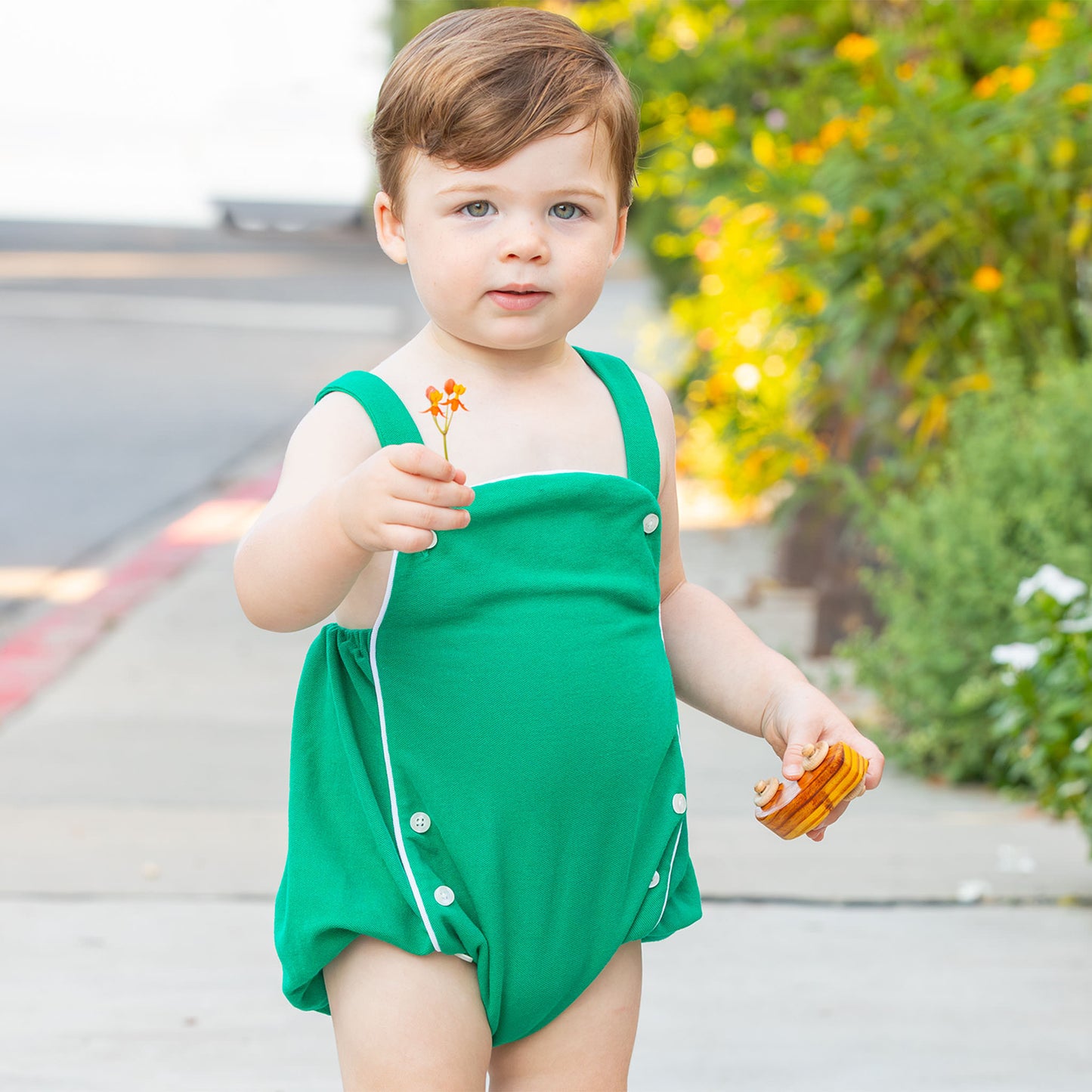 Green Pique Knit Bubble