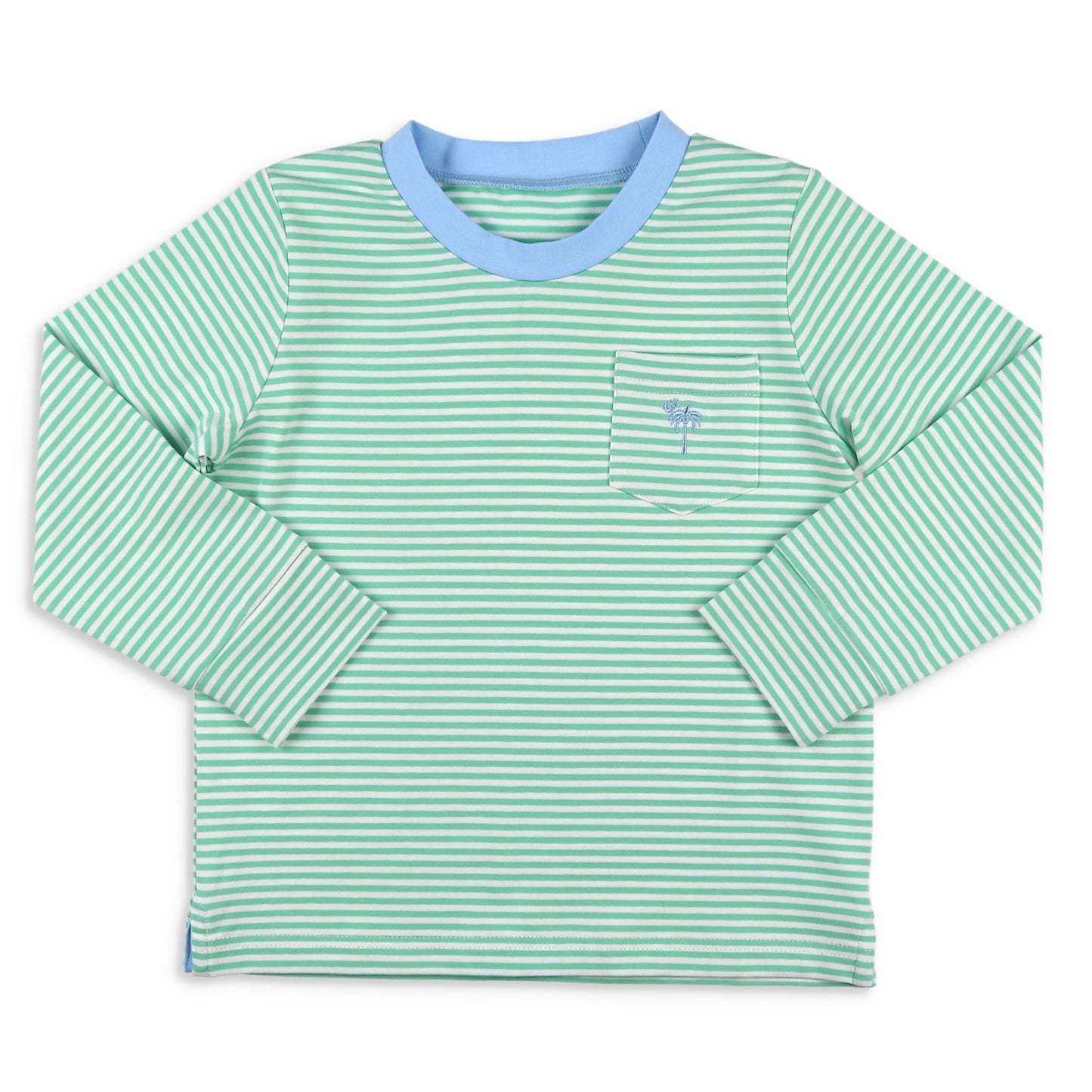 Boys Pocket Shirt - Green Stripe