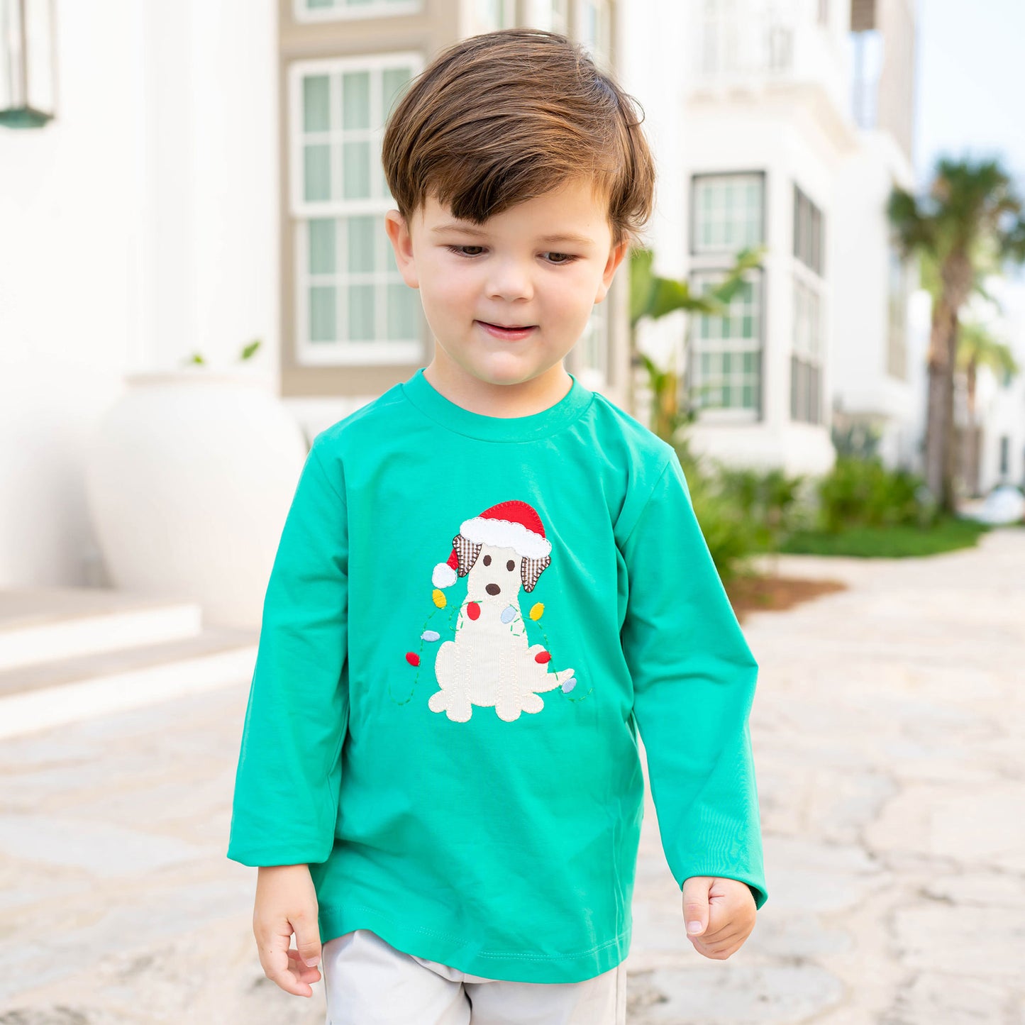 Boys Applique Shirt - Happy Pawlidays