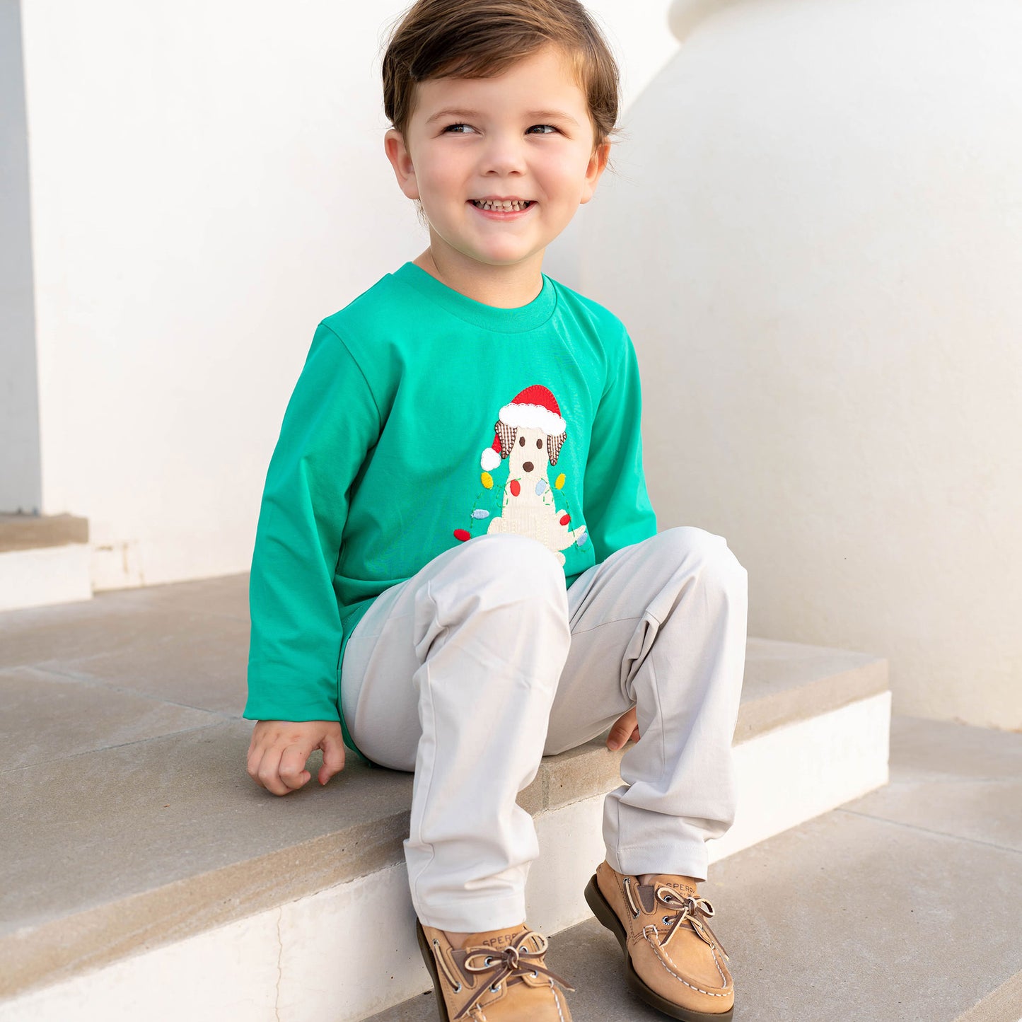 Boys Applique Shirt - Happy Pawlidays