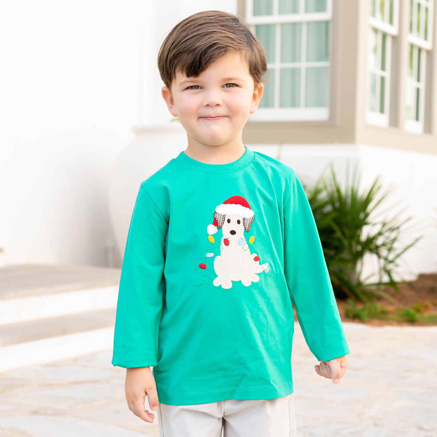 Boys Applique Shirt - Happy Pawlidays