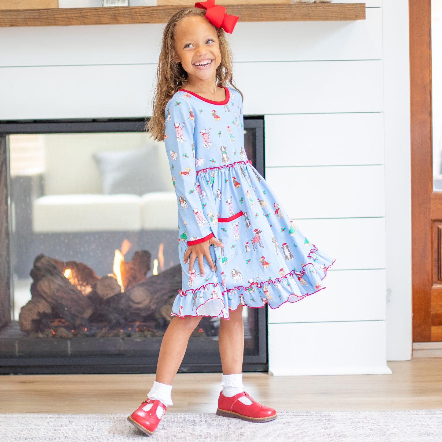 Girls Twirl Dress - Happy Pawlidays