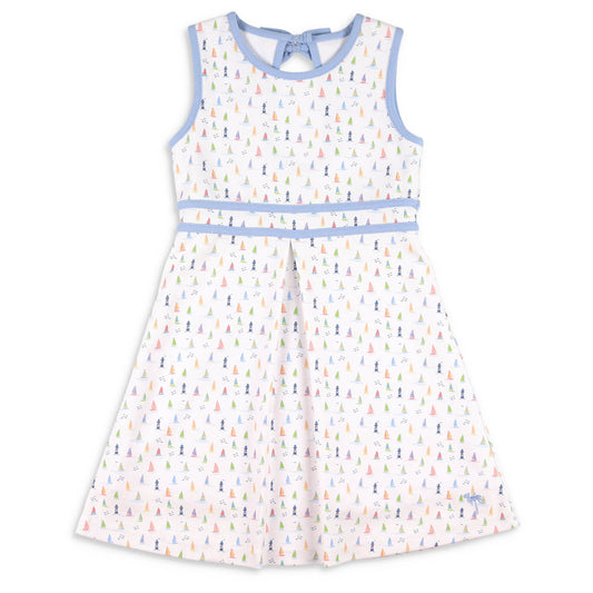 Harbor Breeze Pique Knit Pleated Dress