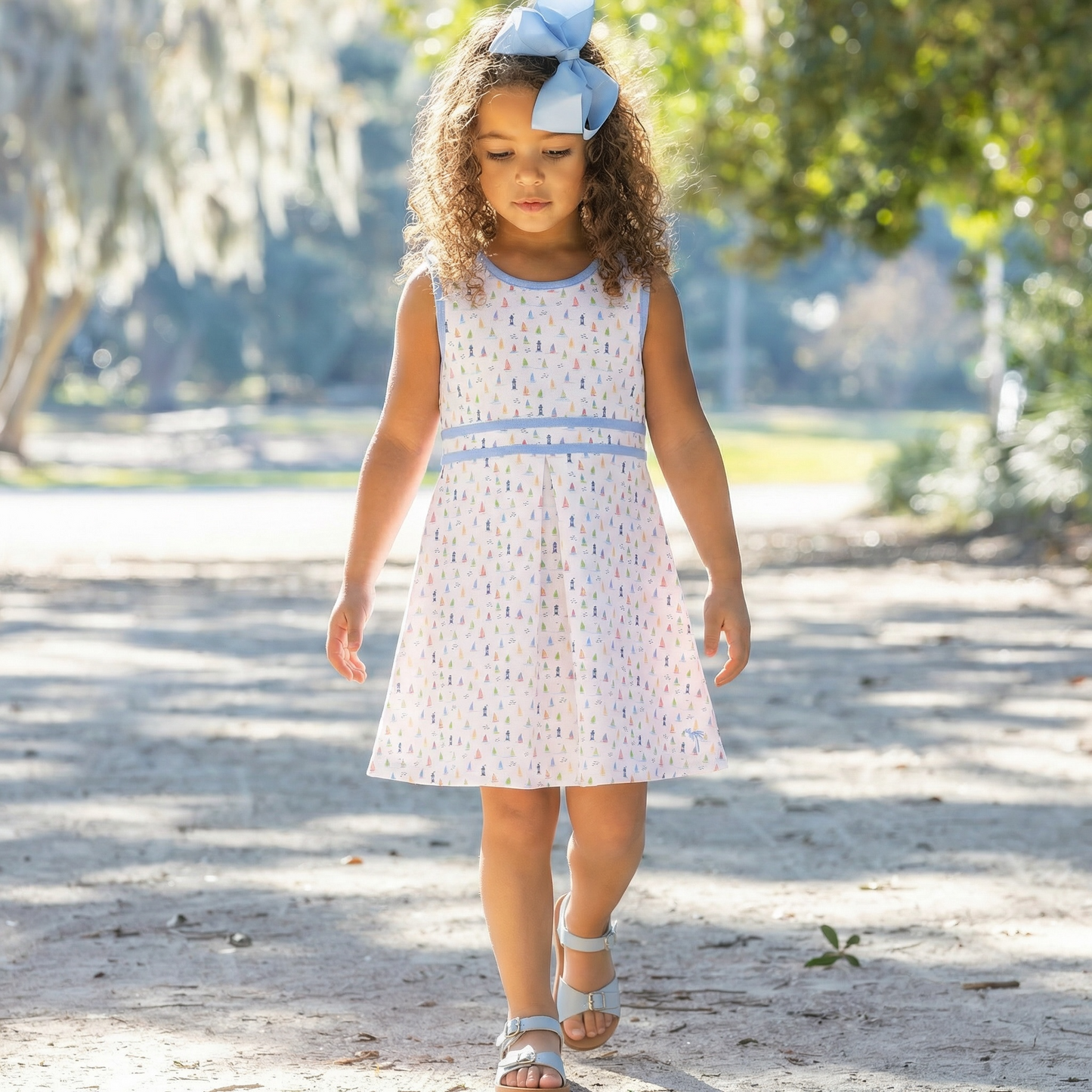 Harbor Breeze Pique Knit Pleated Dress