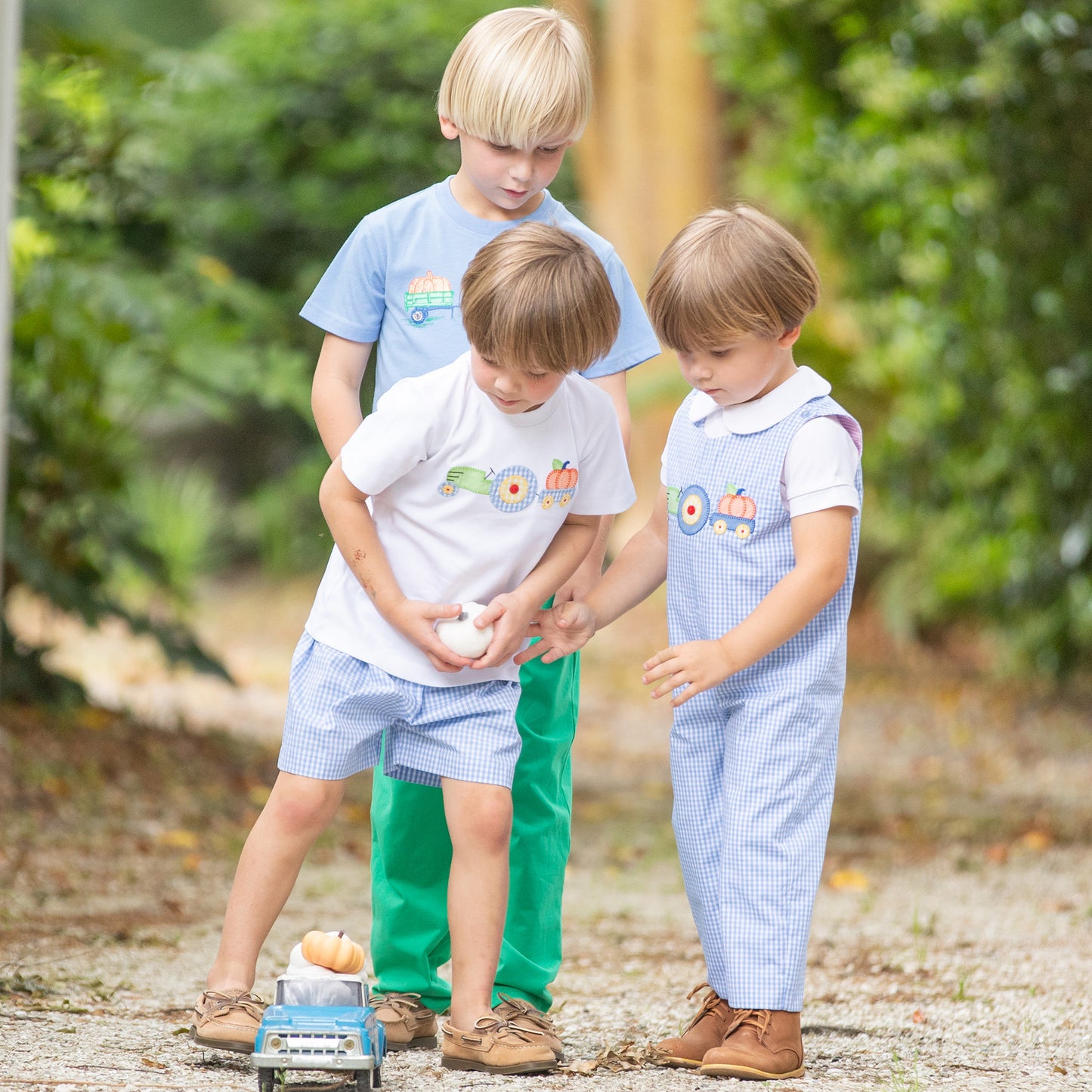 Boys Applique Tee And Short Set - Harvest Haul