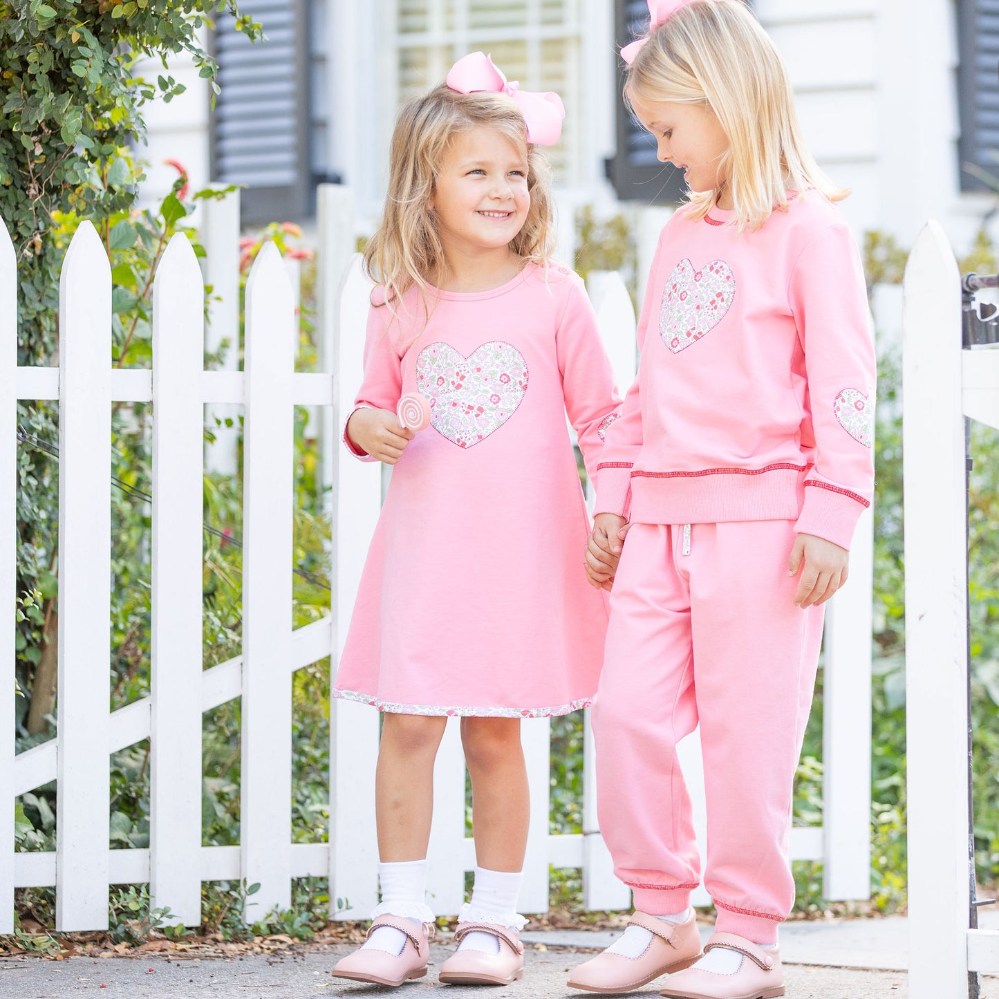 Girls Pink Floral Joggers