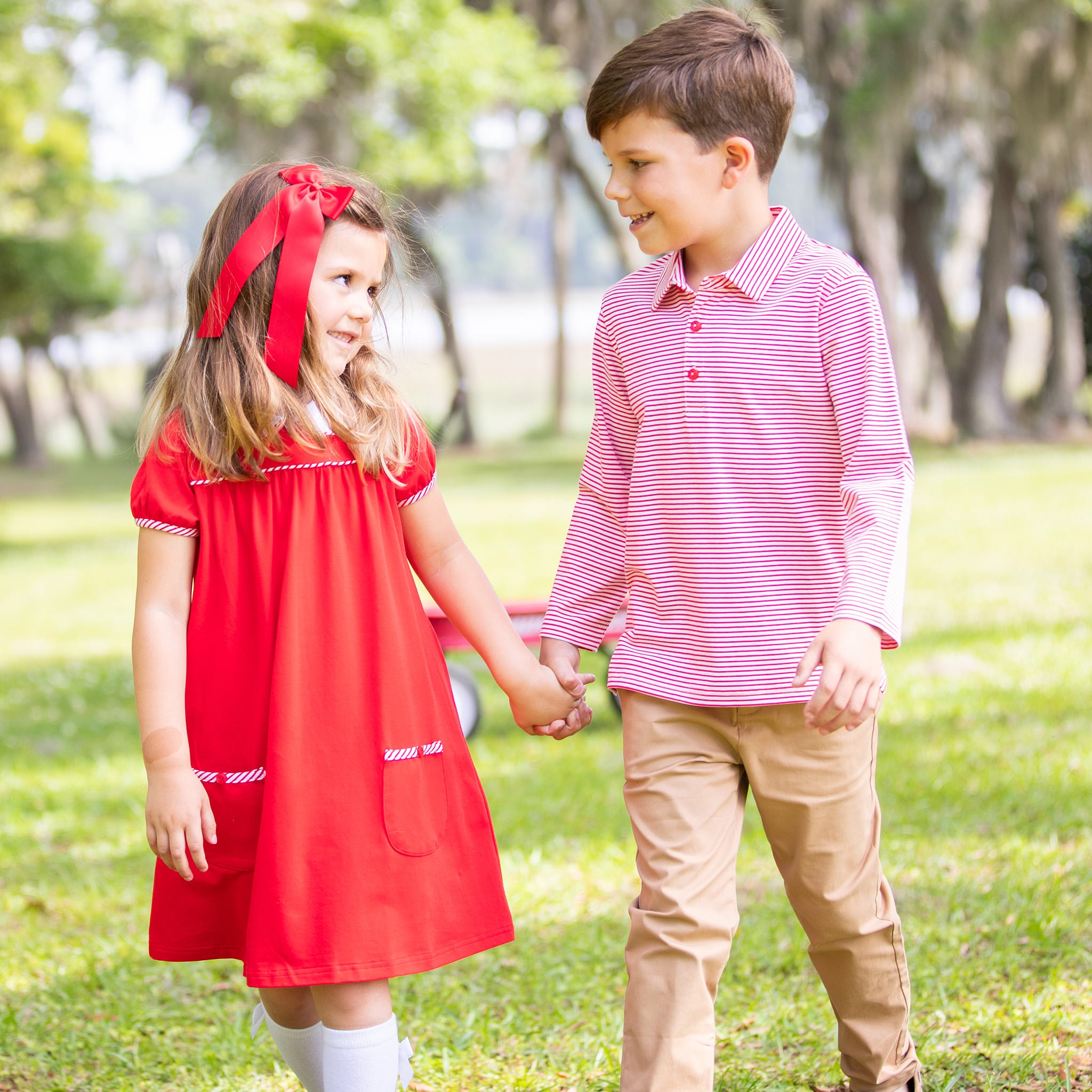 Girls Holiday Red Eloise Dress - Shrimp and Grits Kids - Shrimp and Grits  Kids