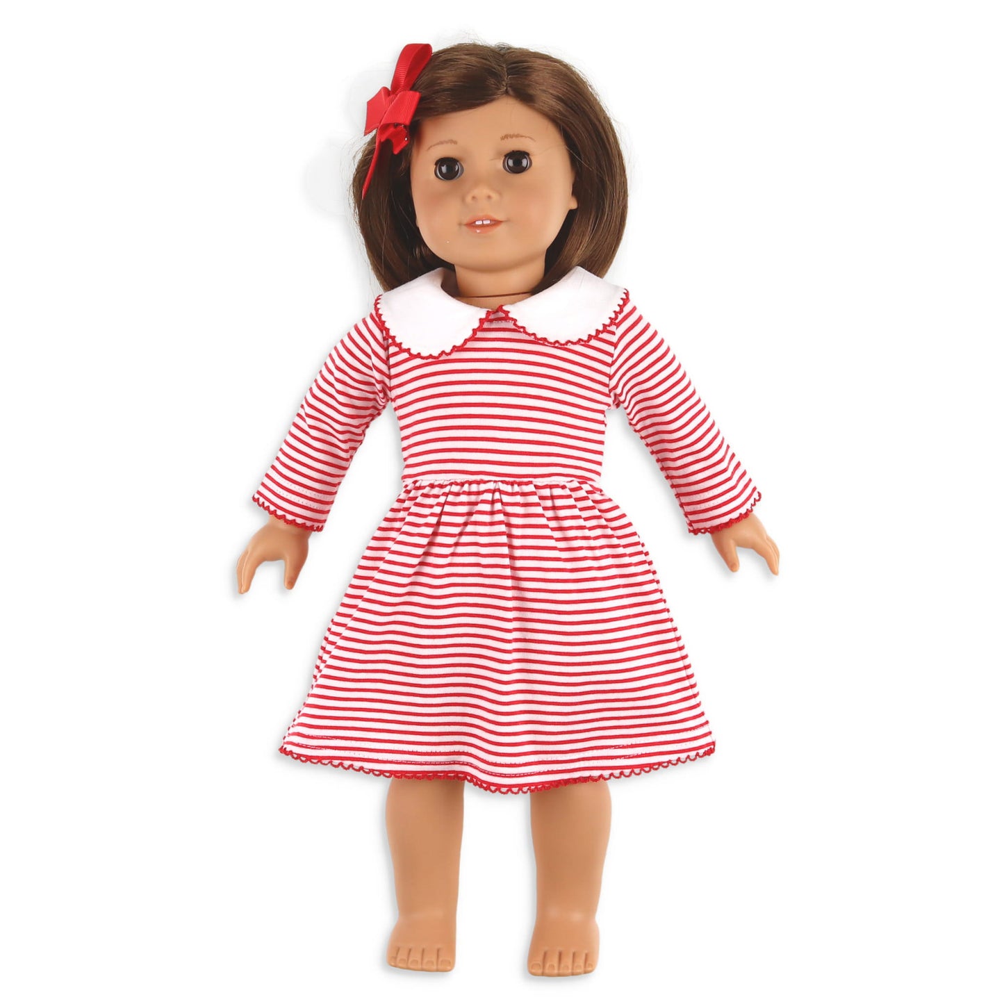 Classic Red Stripe Dress - Doll Dress