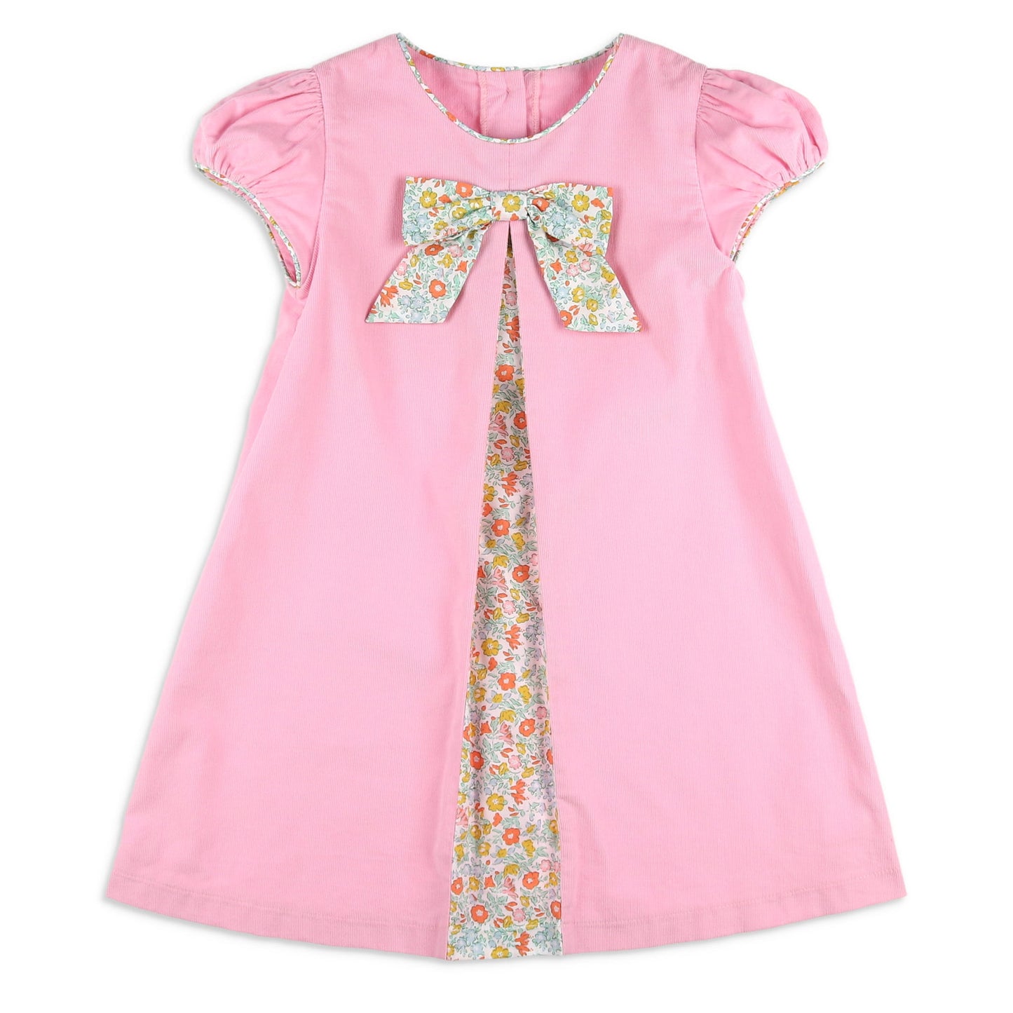 Girls Pink Cord Alice Dress - Honeysuckle