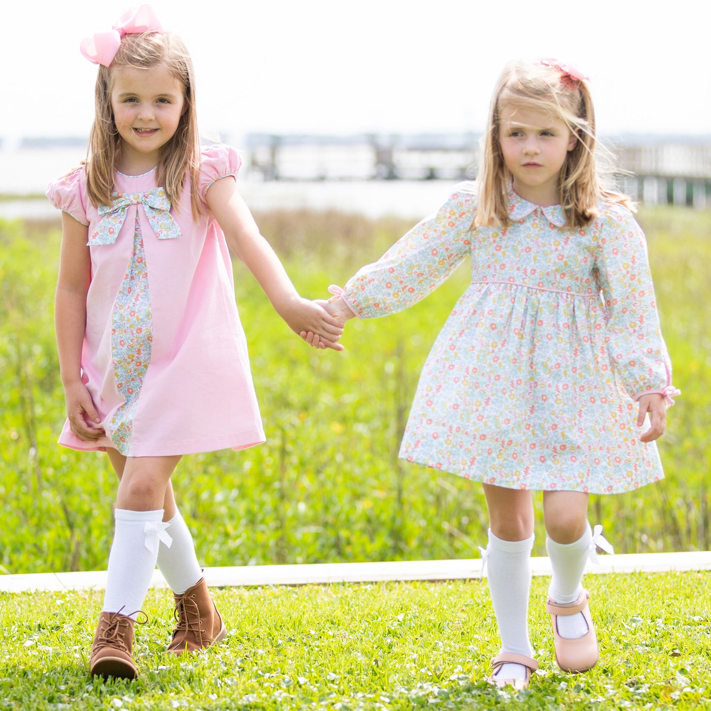 Girls Pink Cord Alice Dress - Honeysuckle