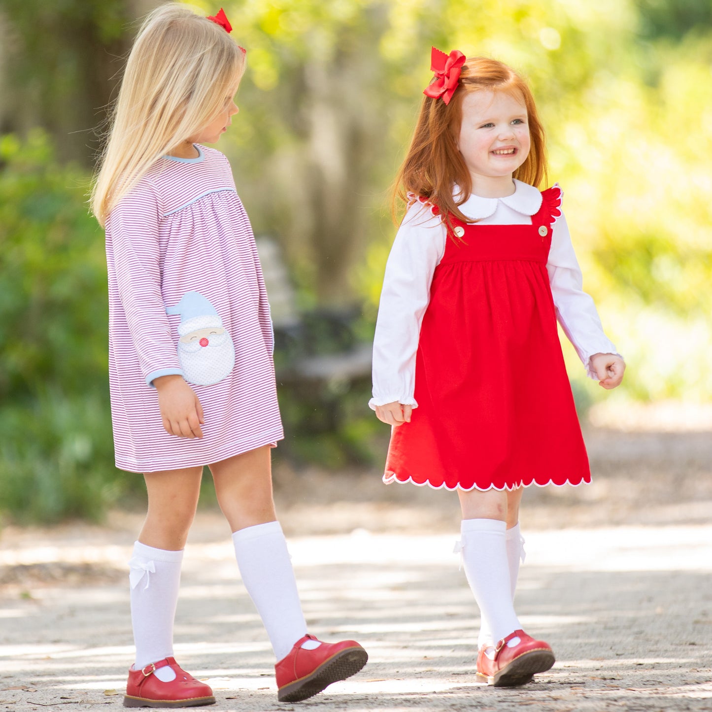 Girls Pocket Mae Dress - Jolly Santa