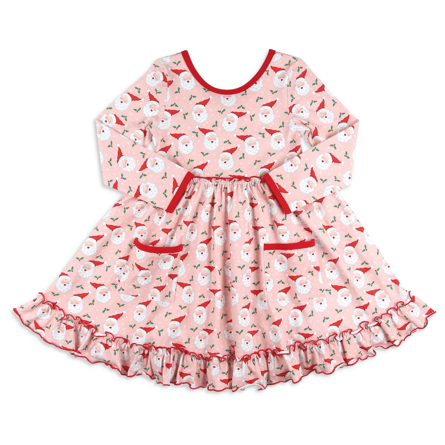 Girls Twirl Dress - Jolly Santa