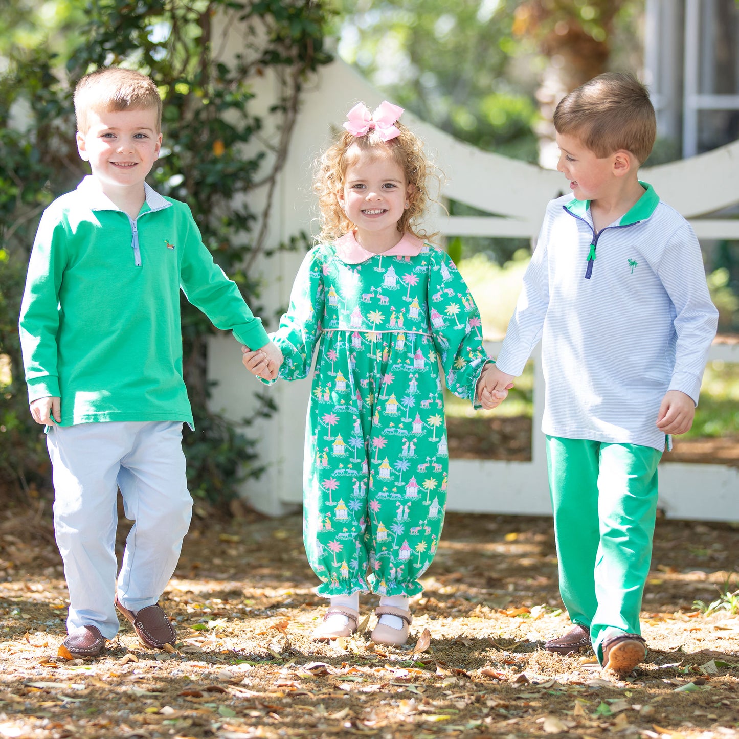 Boys Quarter Zip - Kelly Green Mallard