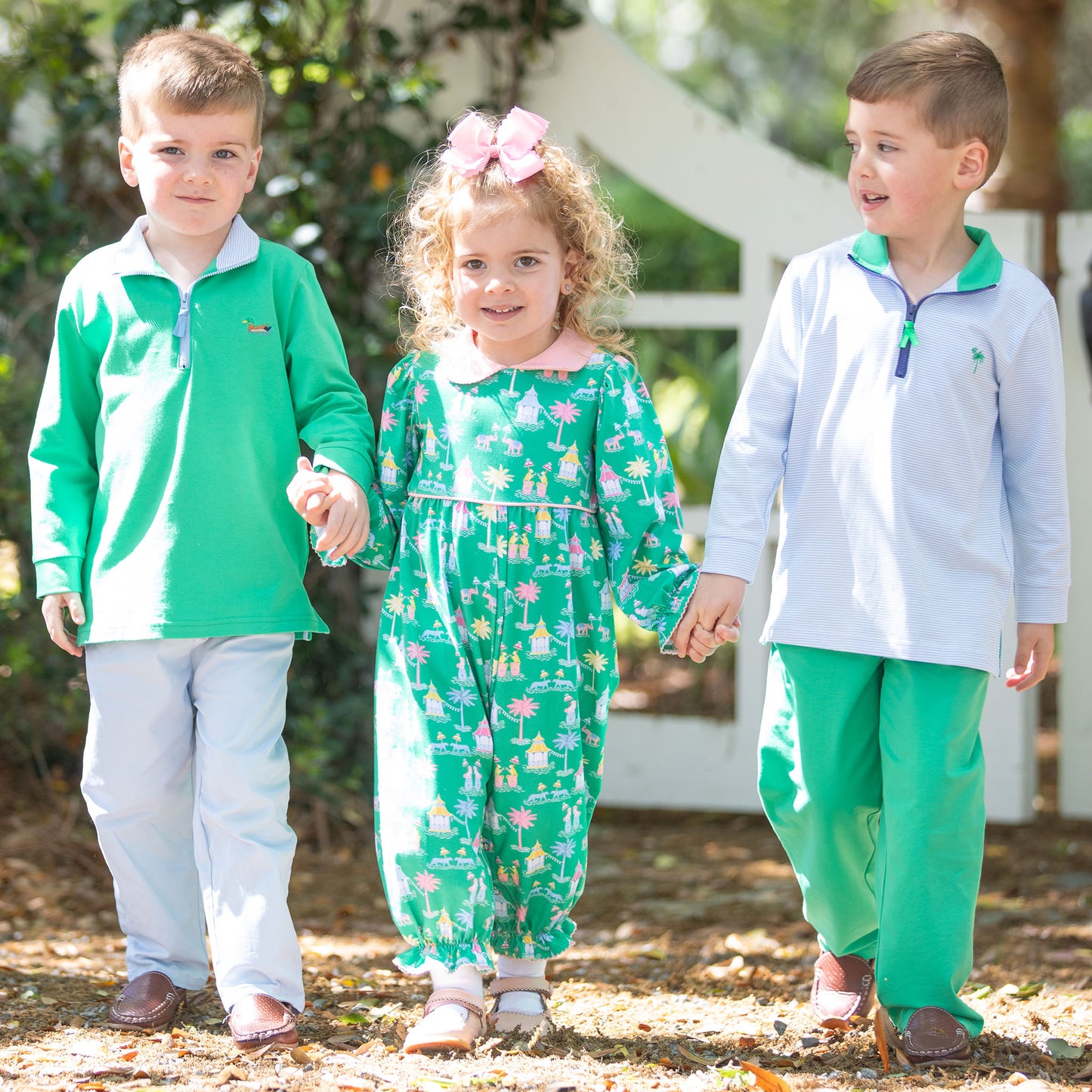 Boys Quarter Zip - Kelly Green Mallard