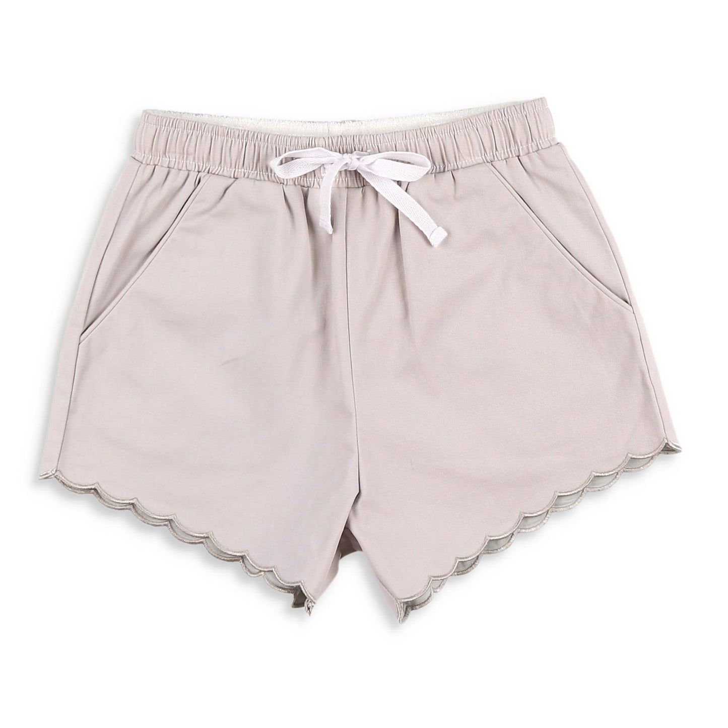 Girls Khaki Scallop Shorts