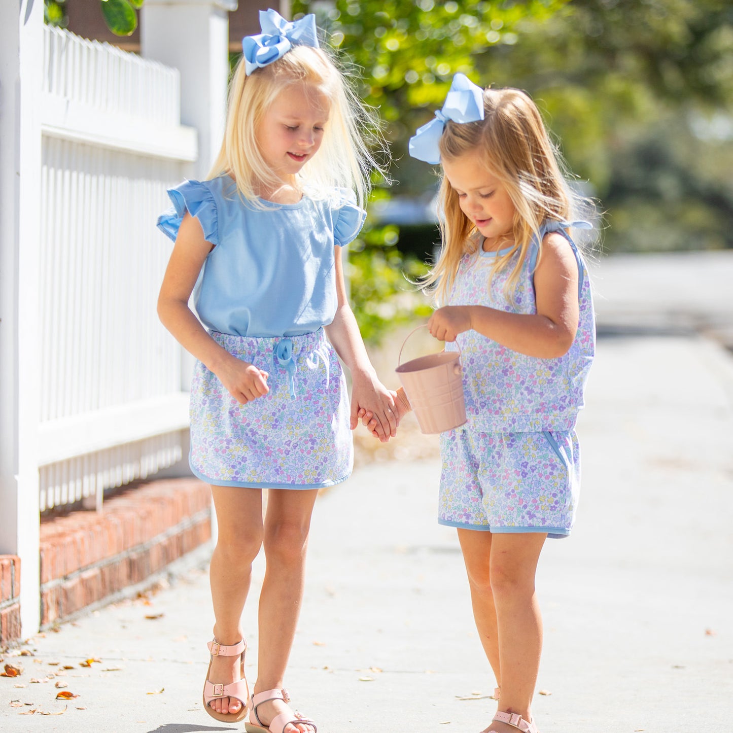 Girls Flutter Sleeve Top - Alys Beach Blue