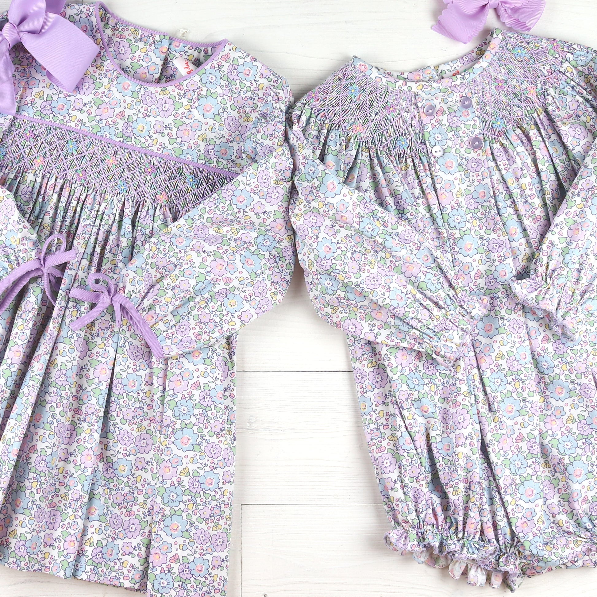 Lavender Smocked Bubble – Lavender Smocked Dress Bubble