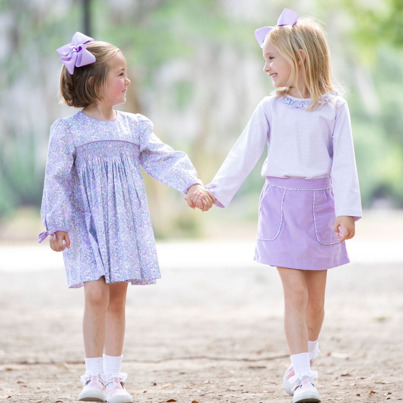 Lavender Smocked Dress Matching matching outfits