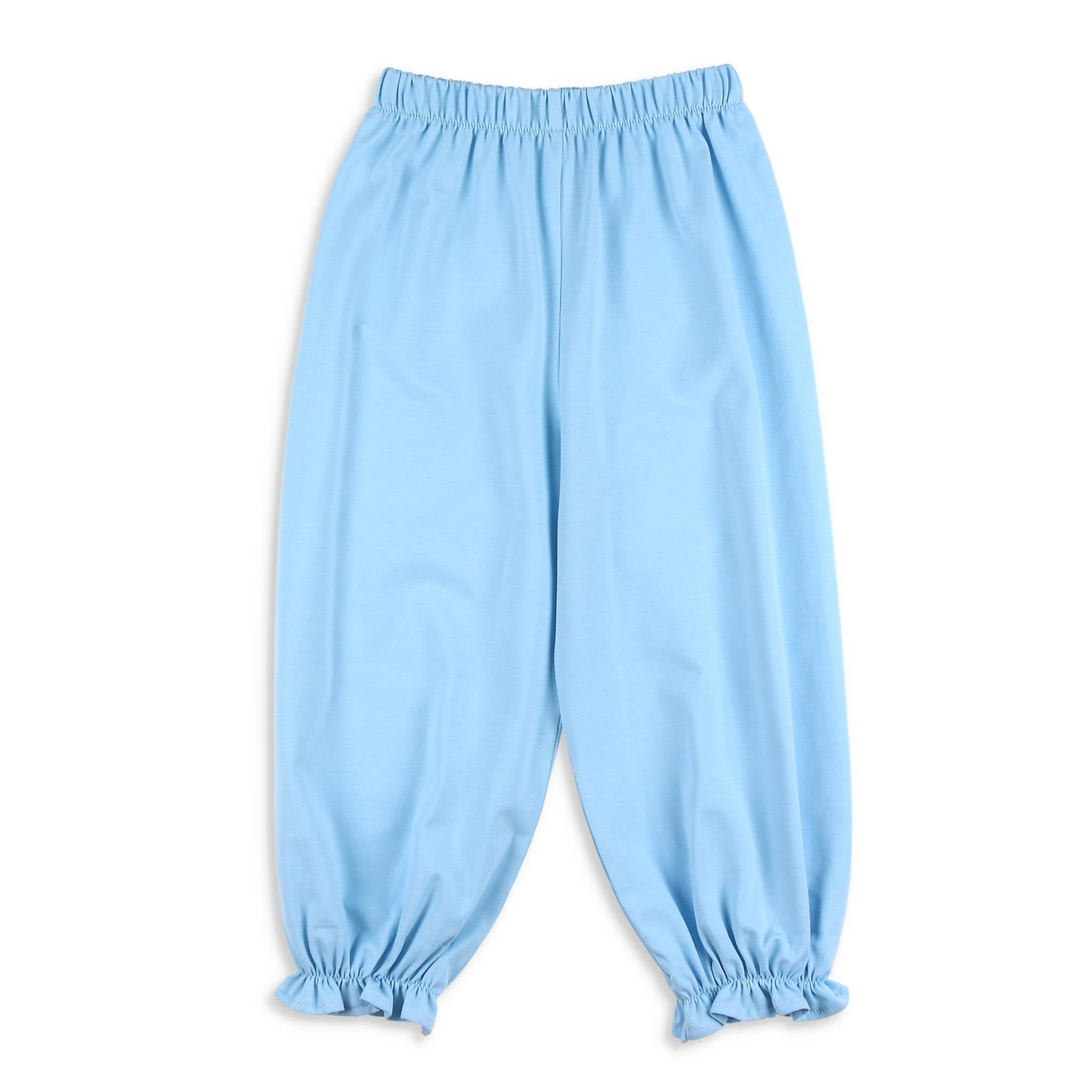 Girls Solid Blue Smart Denim Pants