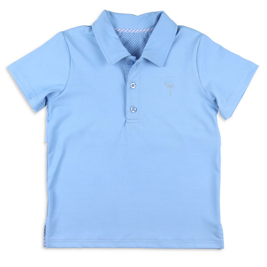 Boys Performance Polo - Light Blue