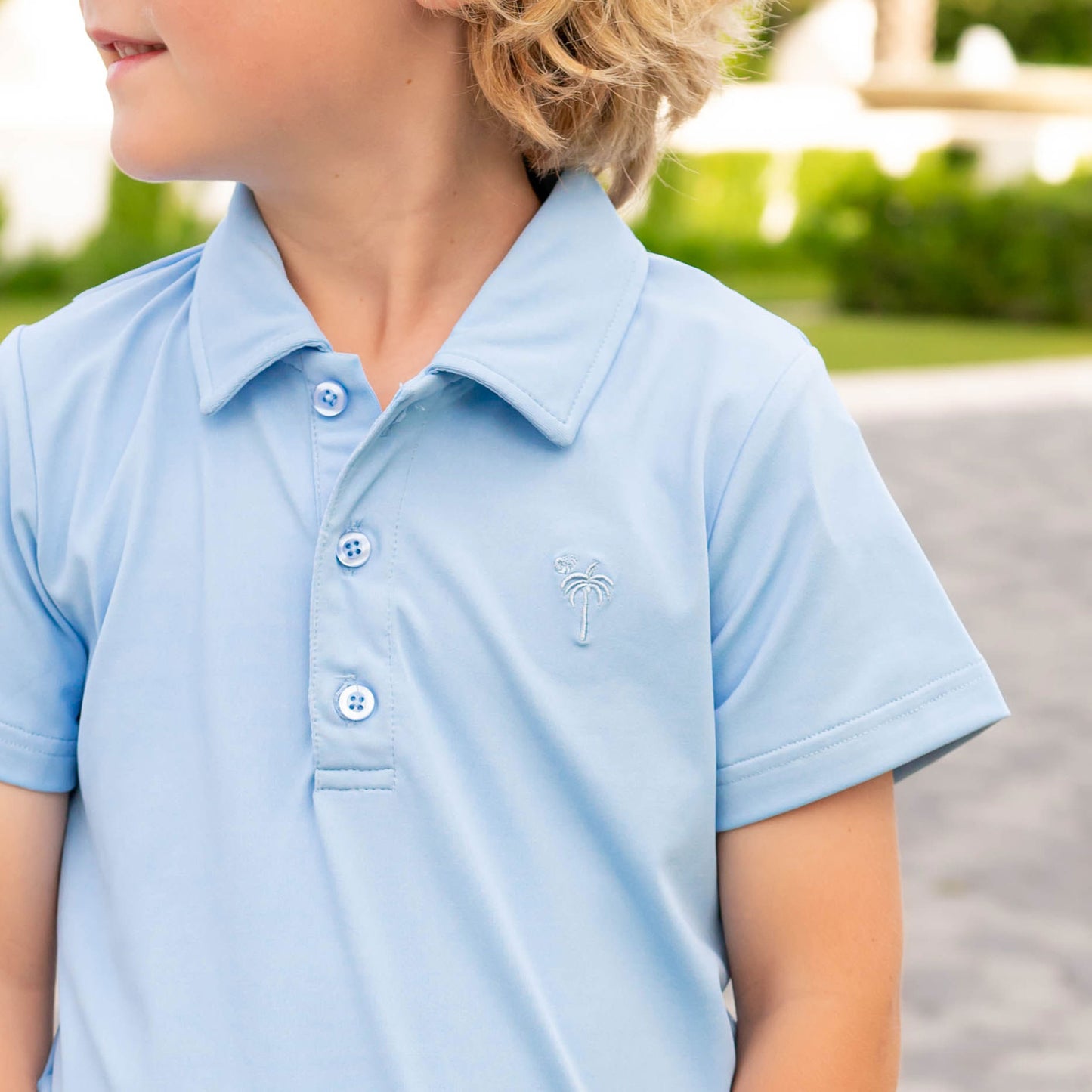 Boys Performance Polo - Light Blue
