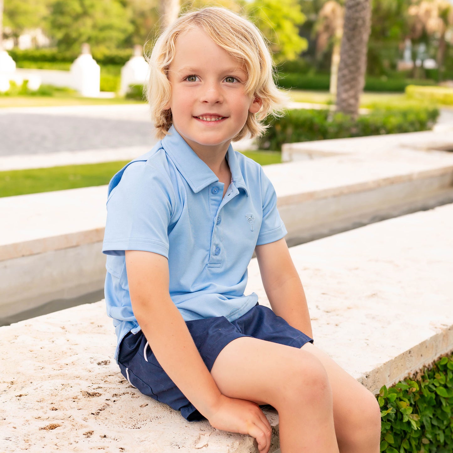 Boys Performance Polo - Light Blue