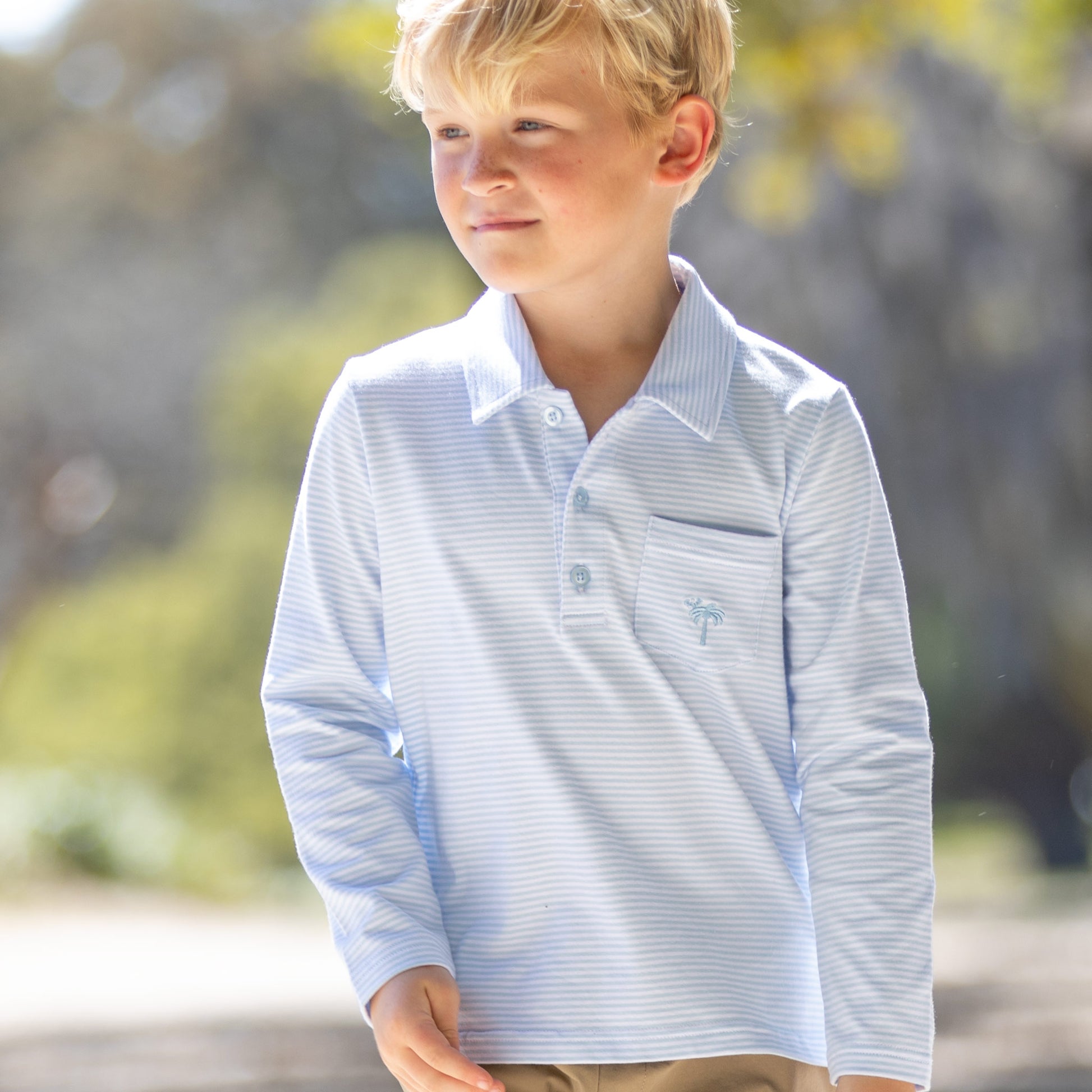Light Blue Stripe Polo boys