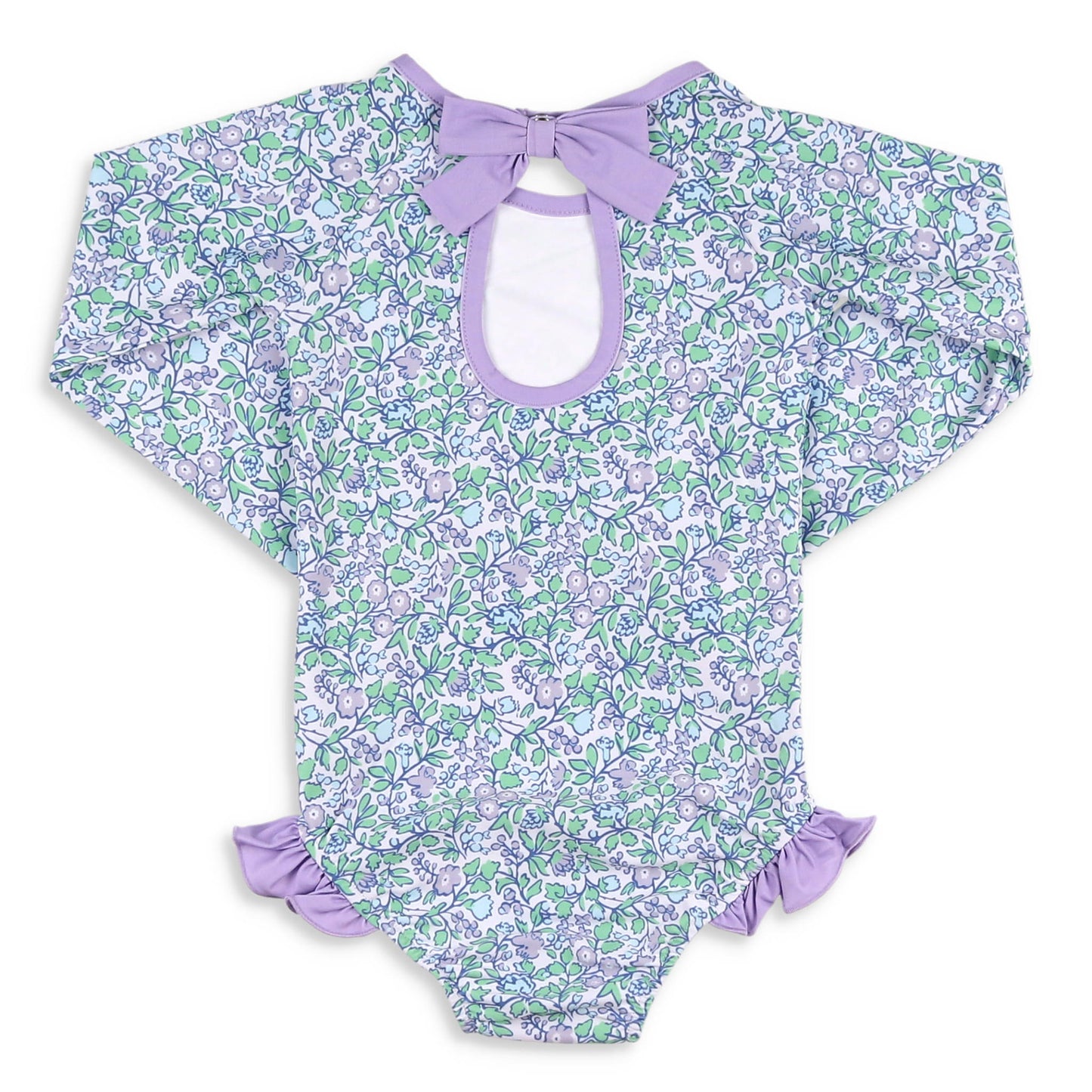 Girls Rash Guard Suit - Lilac Floral